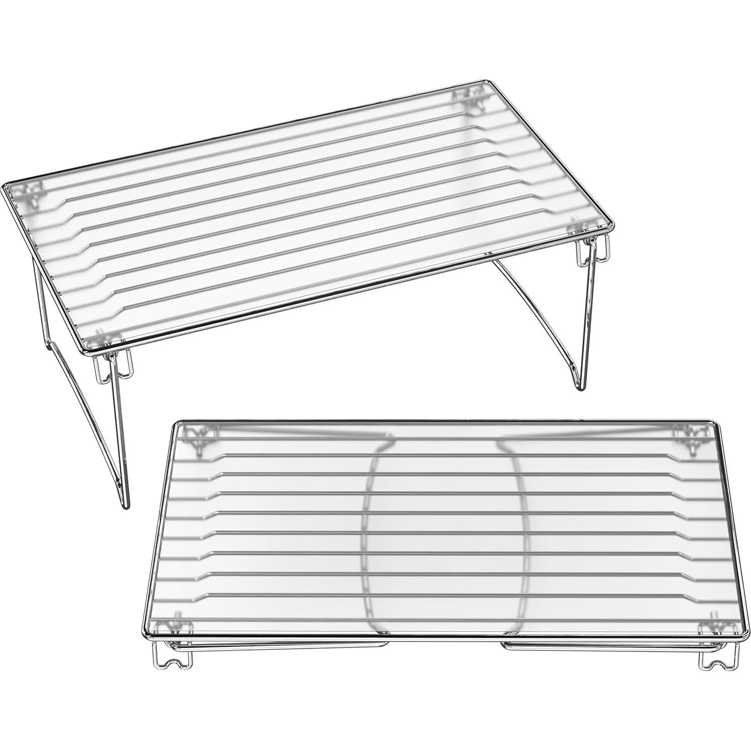 Organizador Apilable Deco Brothers 2 Estantes Cromo 38.1x22.2cm