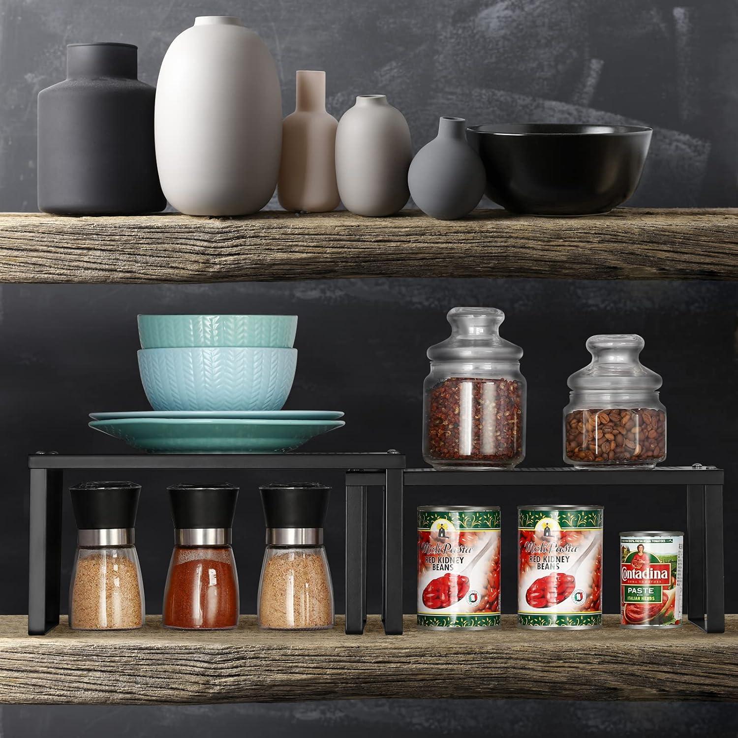 Organizadores de Estantes MOOACE, Juego de 4 Expandibles y Apilables