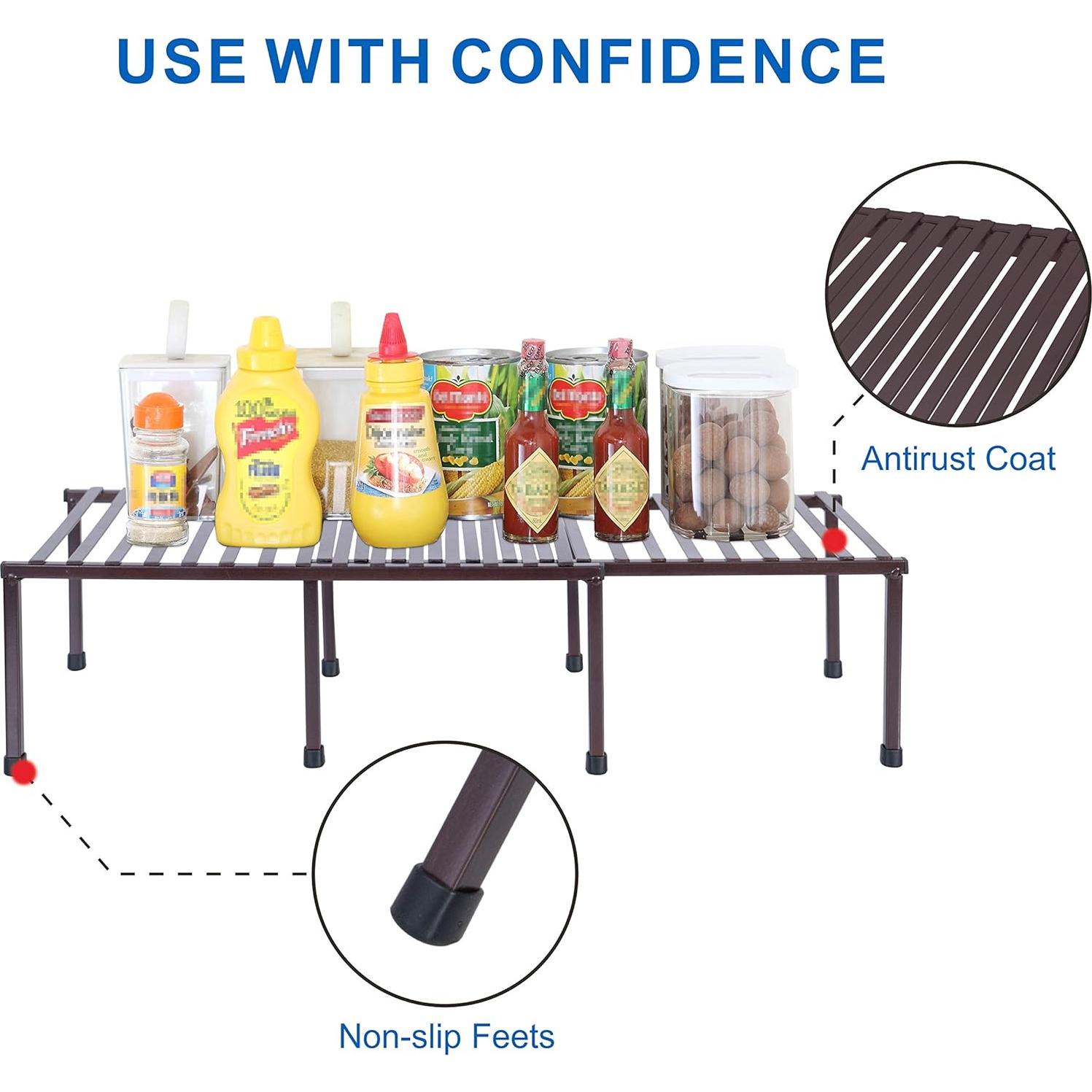 Estante de Cocina Expandible STORAGE MANIAC 4 Niveles Metal Marrón