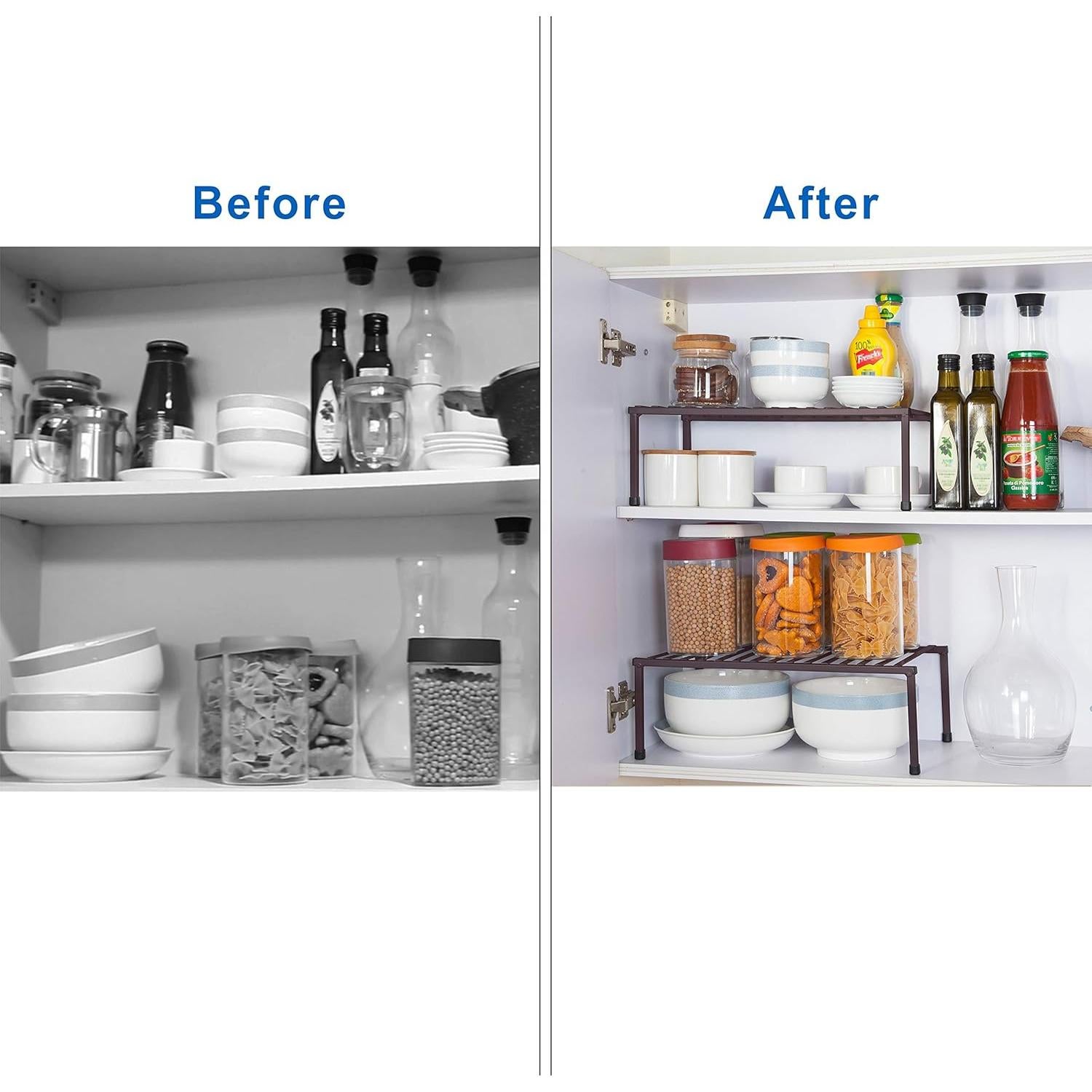 Estante de Cocina Expandible STORAGE MANIAC 4 Niveles Metal Marrón