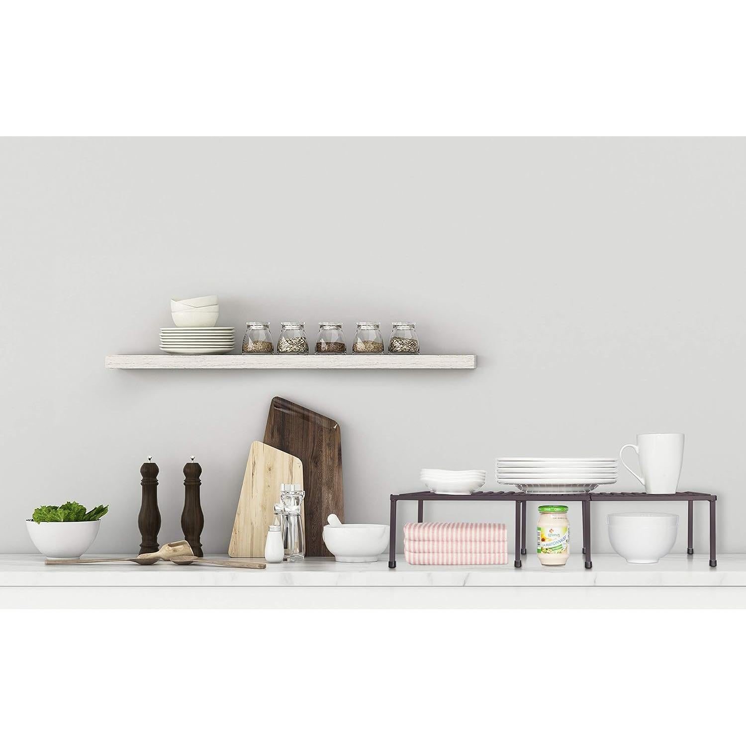 Estante de Cocina Expandible STORAGE MANIAC 4 Niveles Metal Marrón