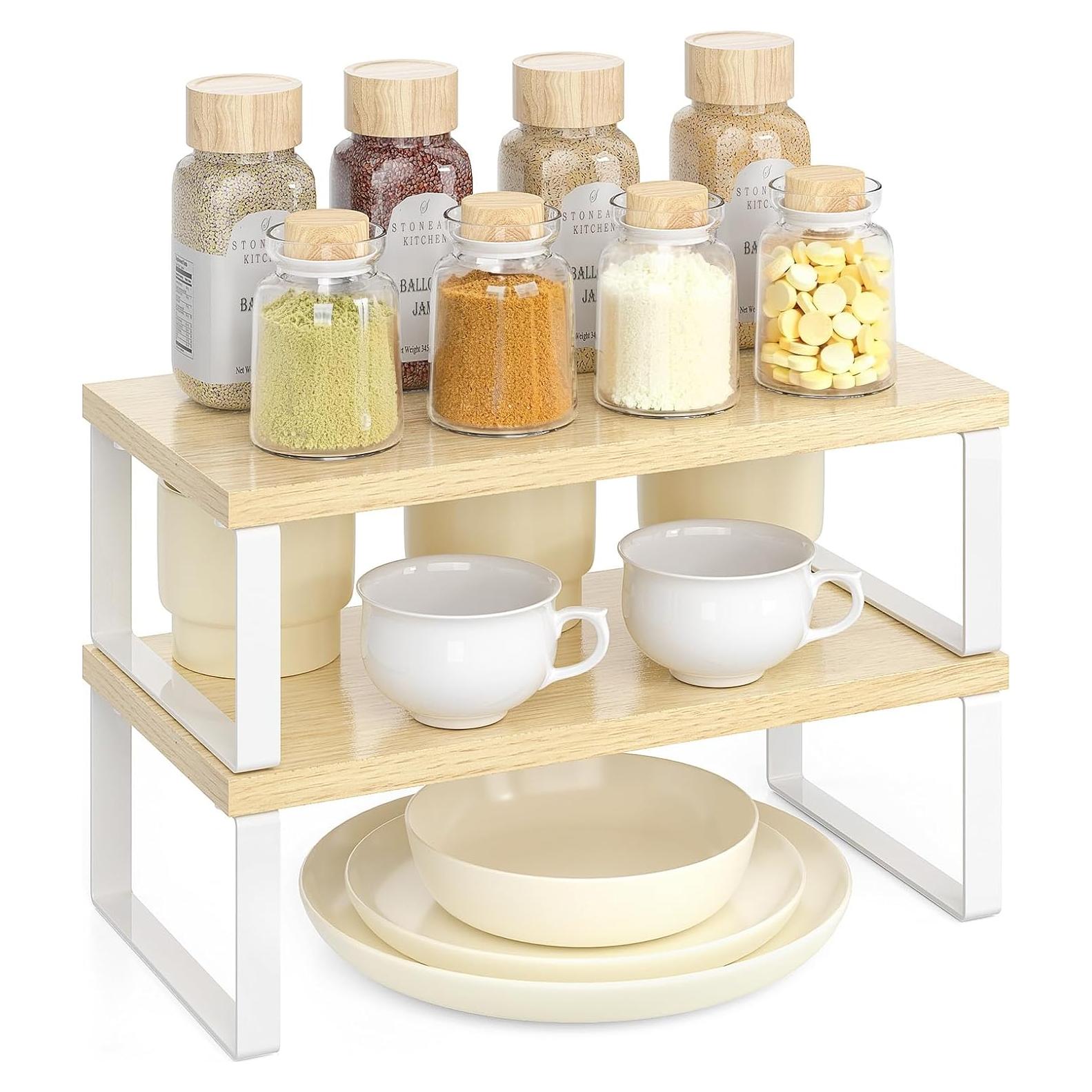 Estante Organizador de Gabinete PanPanPal, Madera Natural, 2 Pzas