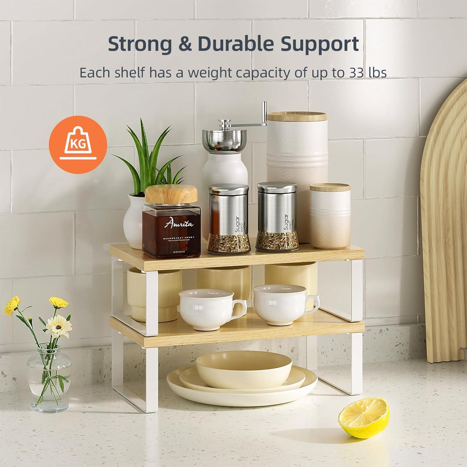 Estante Organizador de Gabinete PanPanPal, Madera Natural, 2 Pzas