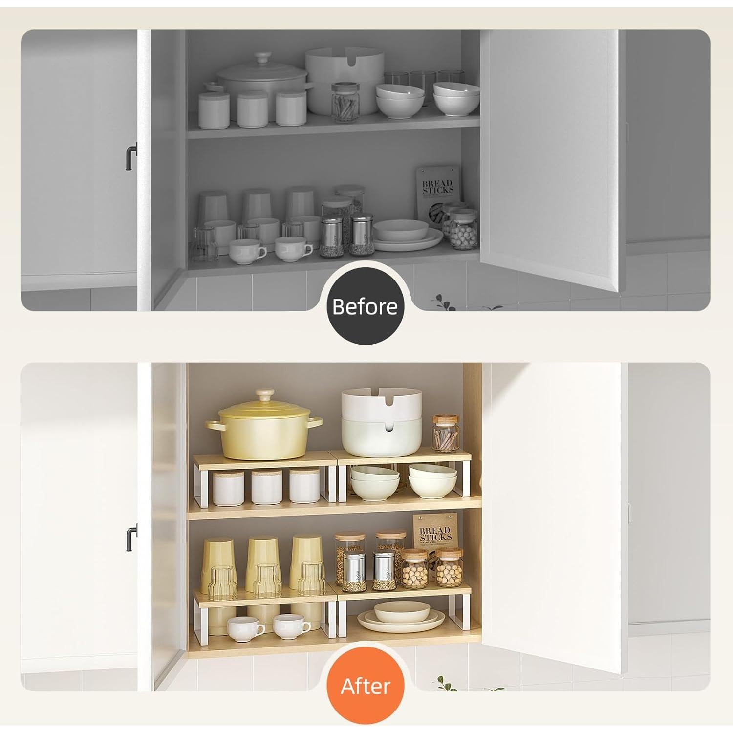 Estante Organizador de Gabinete PanPanPal, Madera Natural, 2 Pzas