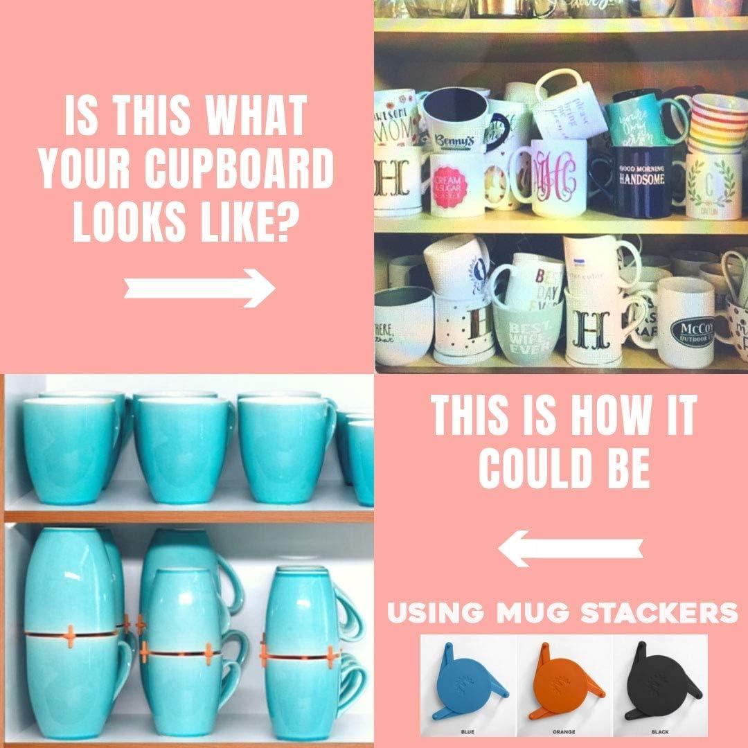 Organizador de Tazas ELYPRO Ajustable para Gabinete Cocina Negro