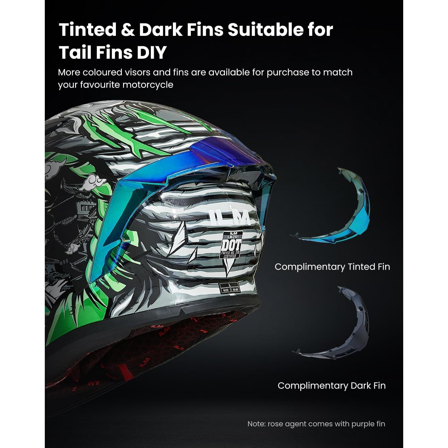 Casco de motocicleta ILM Z501 Verde Legend Pequeño