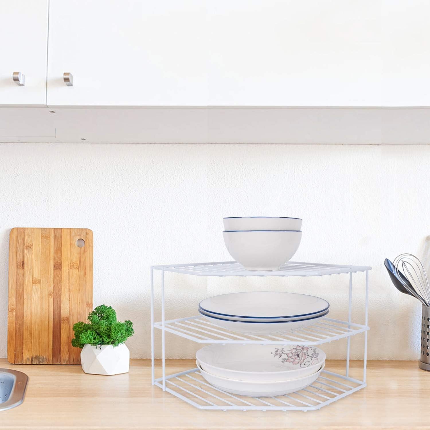 Organizador de Esquina SIBAO 3 Niveles Blanco - Cocina 25.4x19.1cm