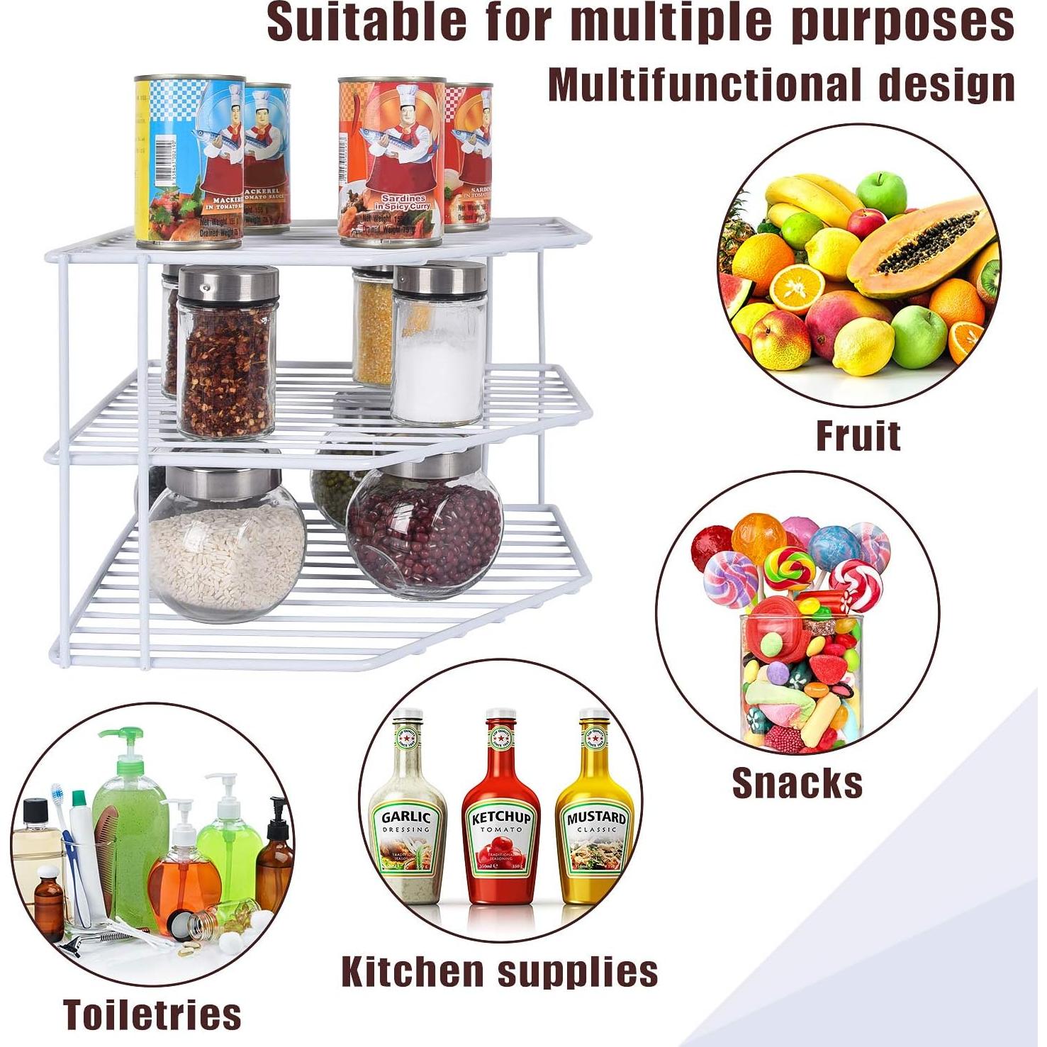 Organizador de Esquina SIBAO 3 Niveles Blanco - Cocina 25.4x19.1cm