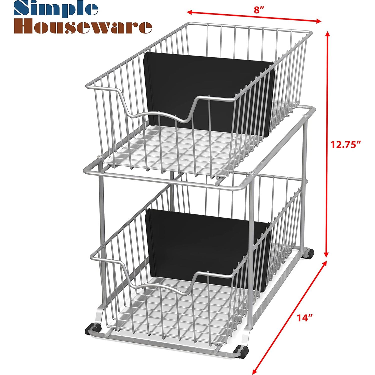 Organizador de Cajones Simple Houseware 2 Niveles Metal Gris