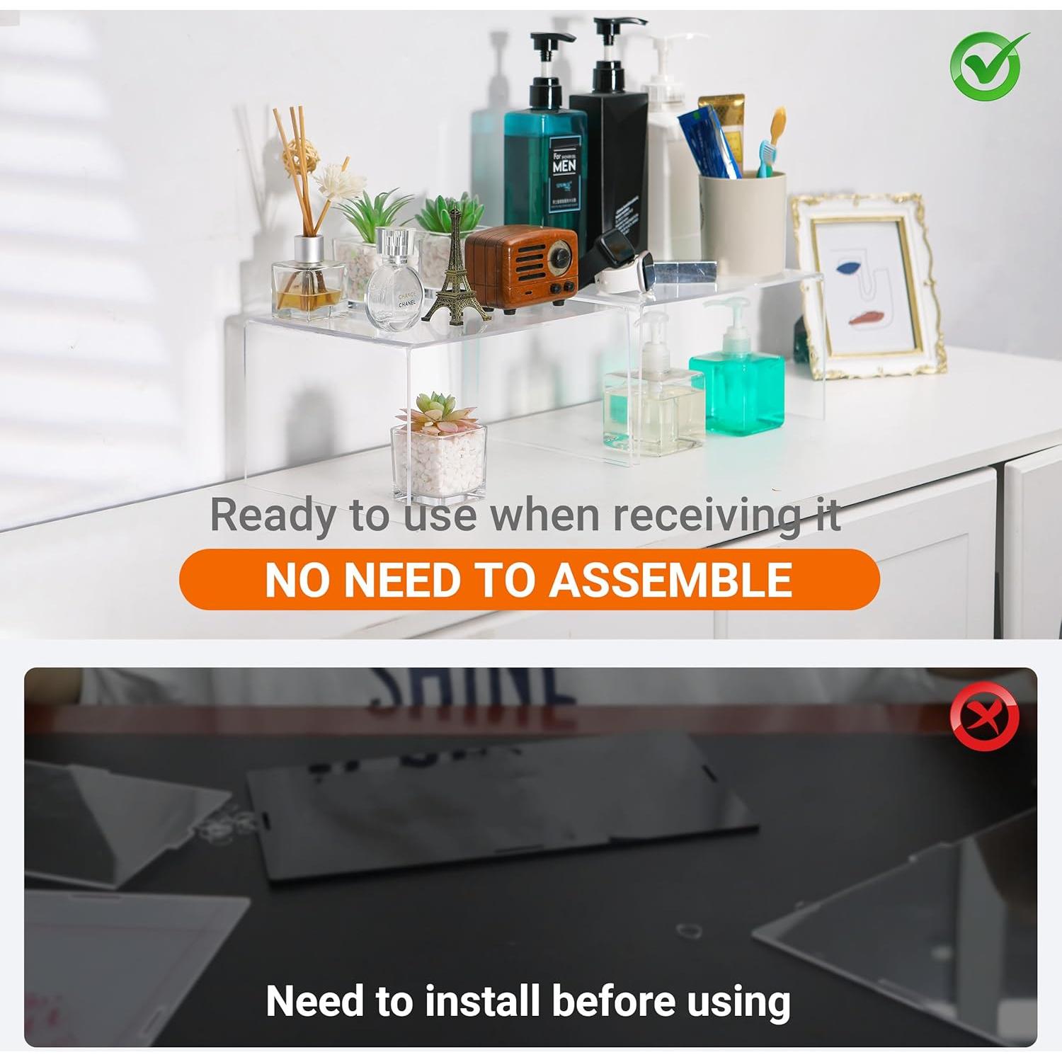 Estante Organizador de Gabinete Hampsele Acrílico 4 PCS