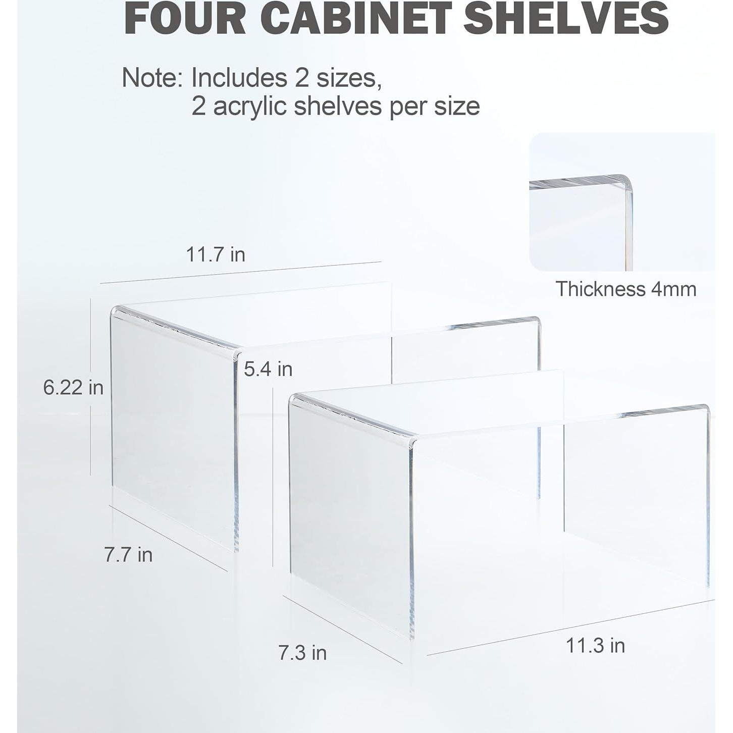 Estante Organizador de Gabinete Hampsele Acrílico 4 PCS