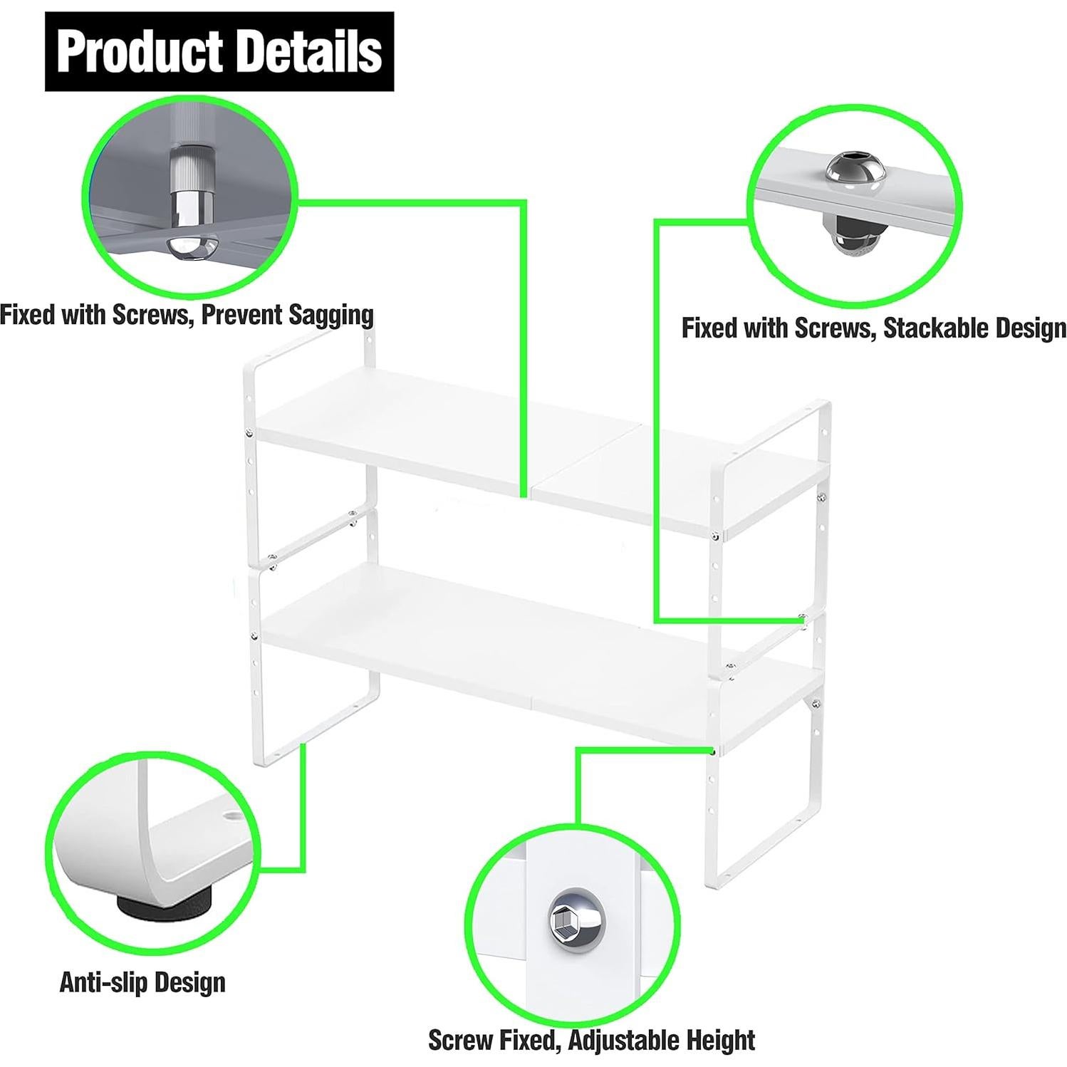 Estante Expandible de Almacenamiento LOCVCDA para Cocina 42-68 cm