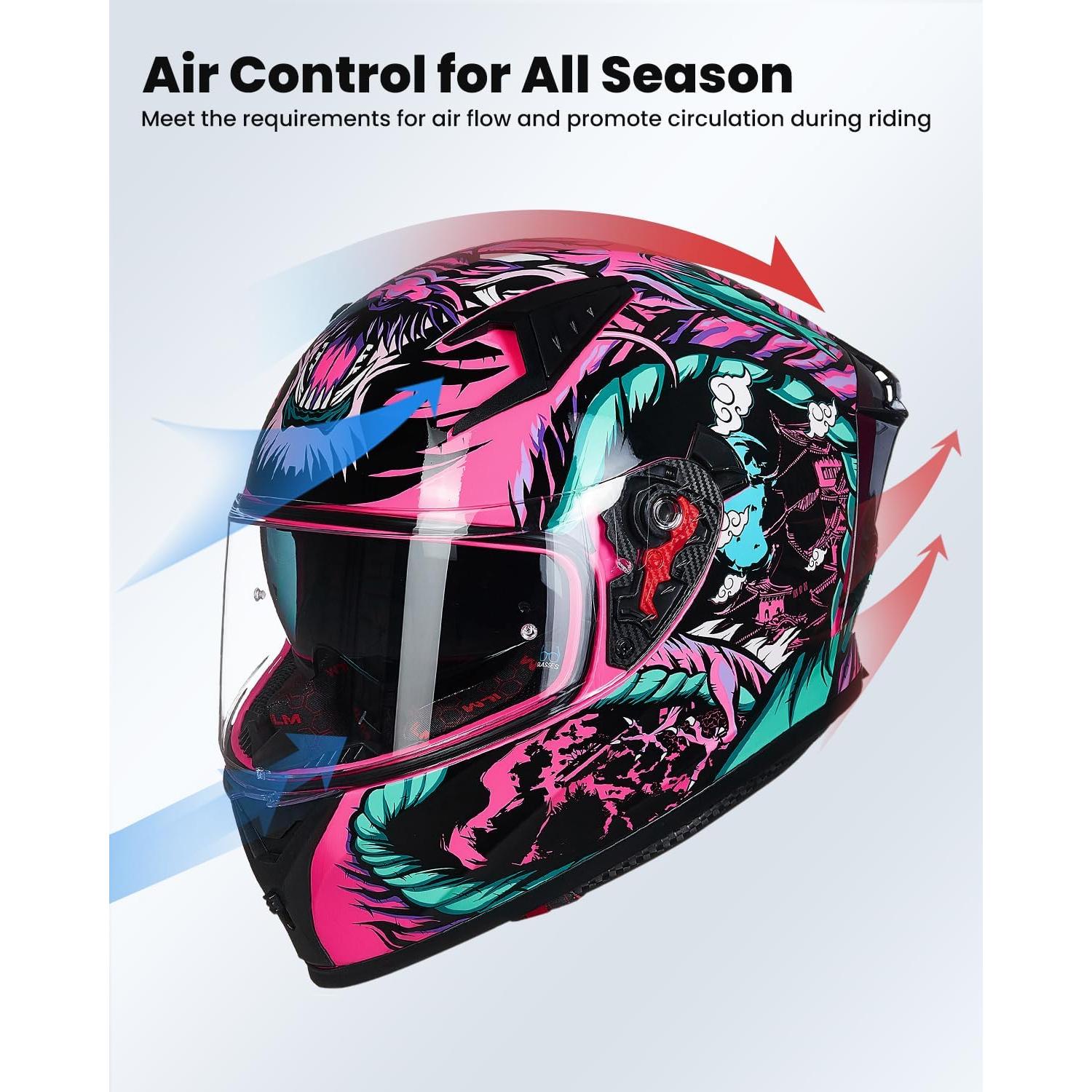 Casco de motocicleta ILM Z501 Rosa Legend Grande