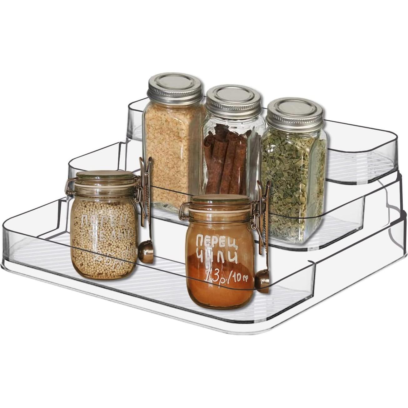 Estante de Especias Acrílico Zilphoba 3 Niveles Sin Montaje