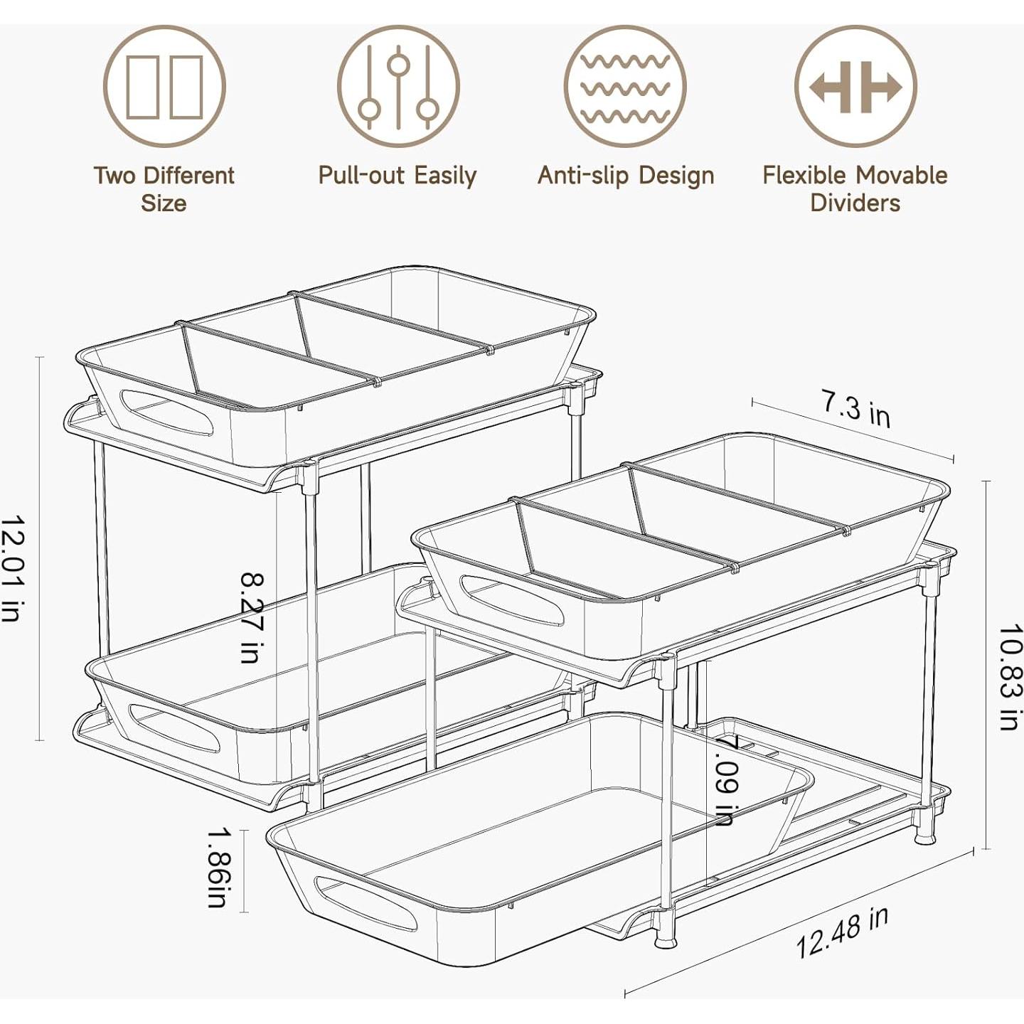 Organizador de Gabinete Bajo Fregadero MHHA 2 Niveles Transparente