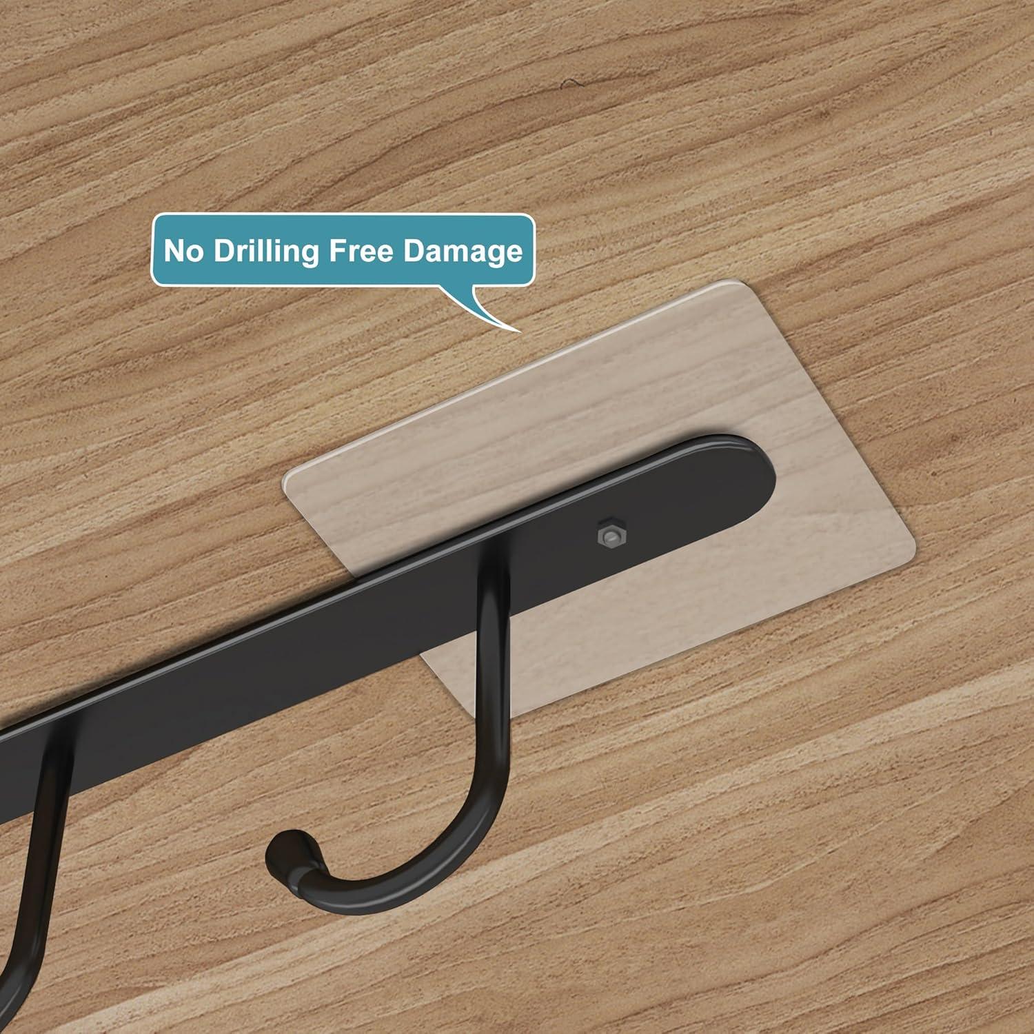 Soporte para Tazas ECROCY Negro, Organizador de 3 Ganchos para Gabinete