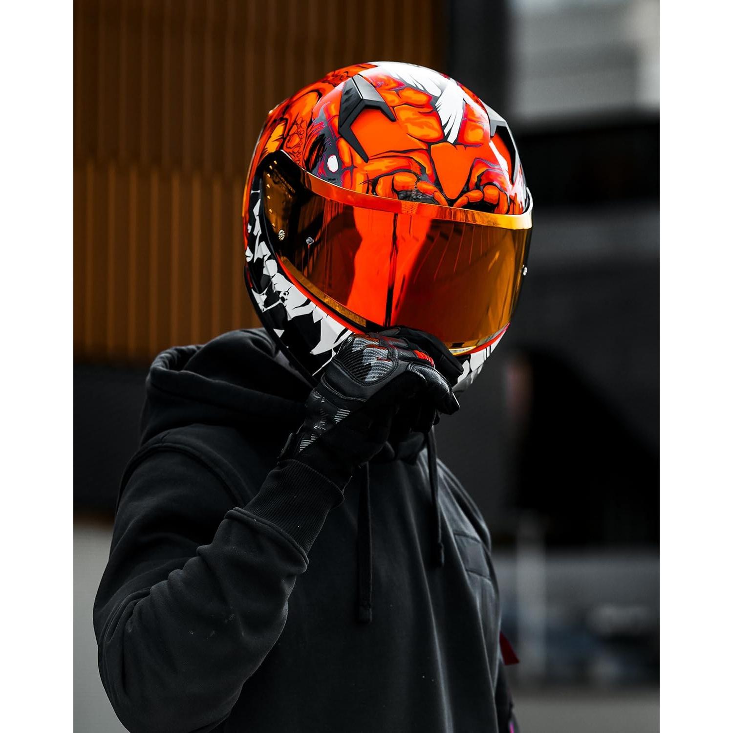 Casco de Motocicleta ILM Z501 Rojo Lagarto Mediano