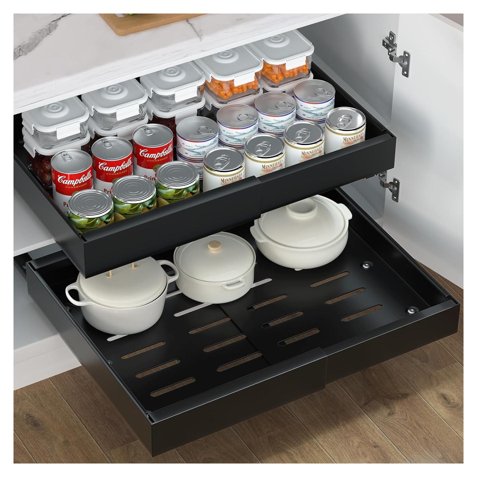 Organizador de Gabinete Expandible Ostutry 32-52cm Negro