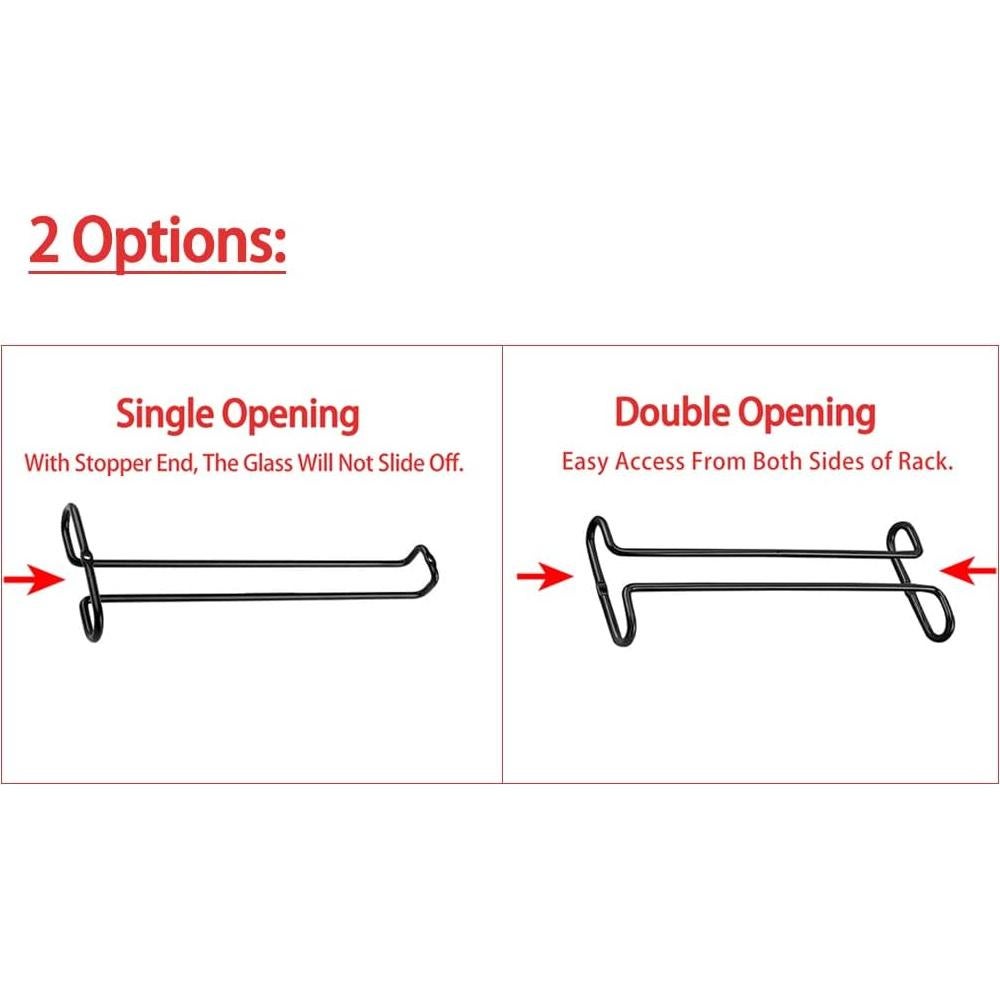 Conjunto 4 Soportes Copas de Vino GeLive Bajo Estante Negro