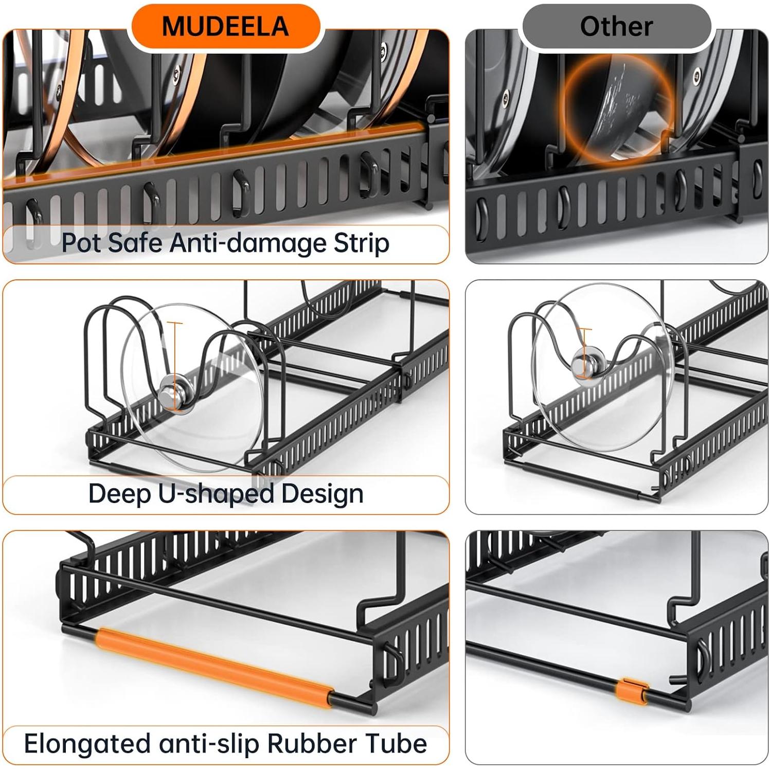 Organizador de Ollas y Sartenes MUDEELA Expandible 10 Divisores