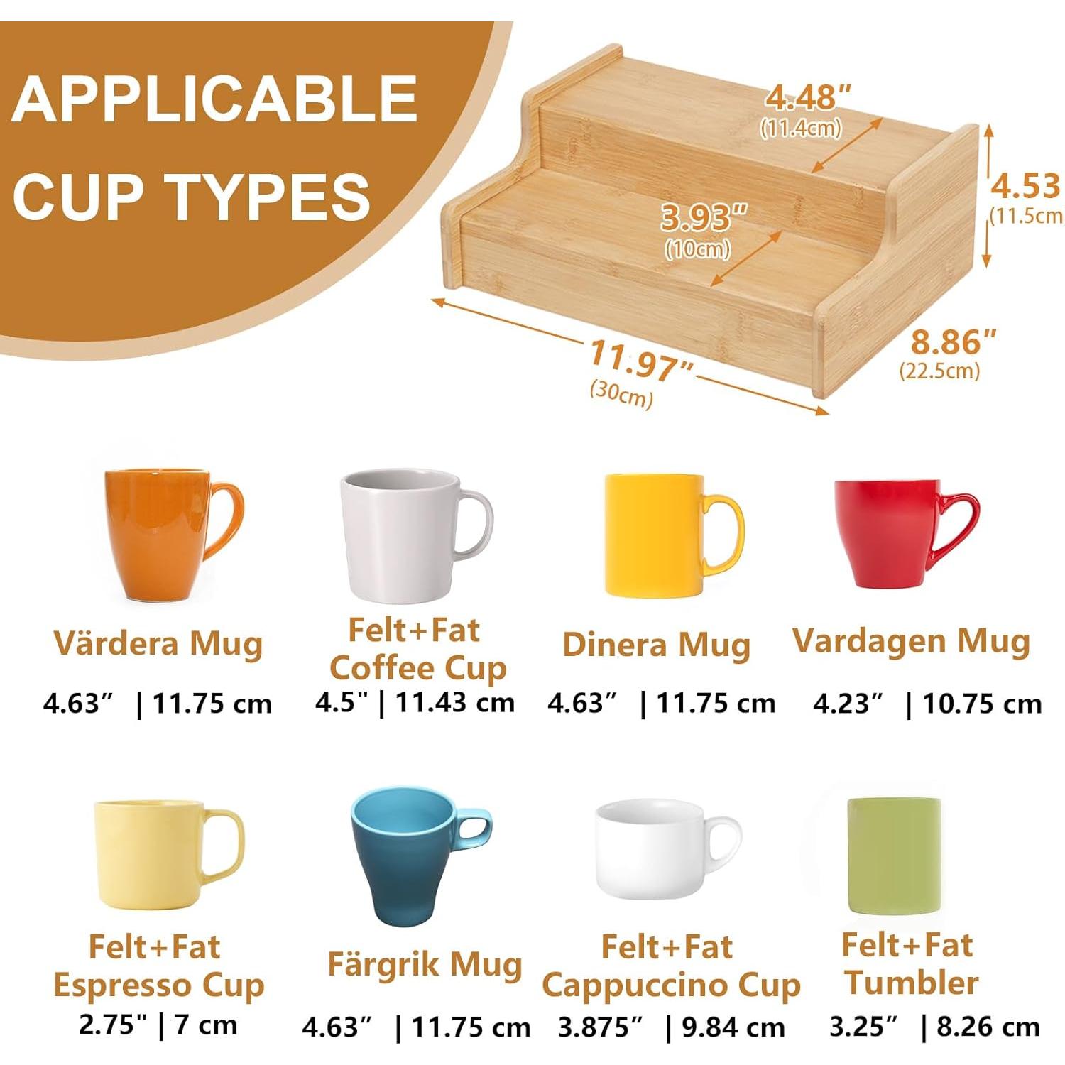 Soporte para Tazas Expandible Hongtamoya 2 Niveles Bambú