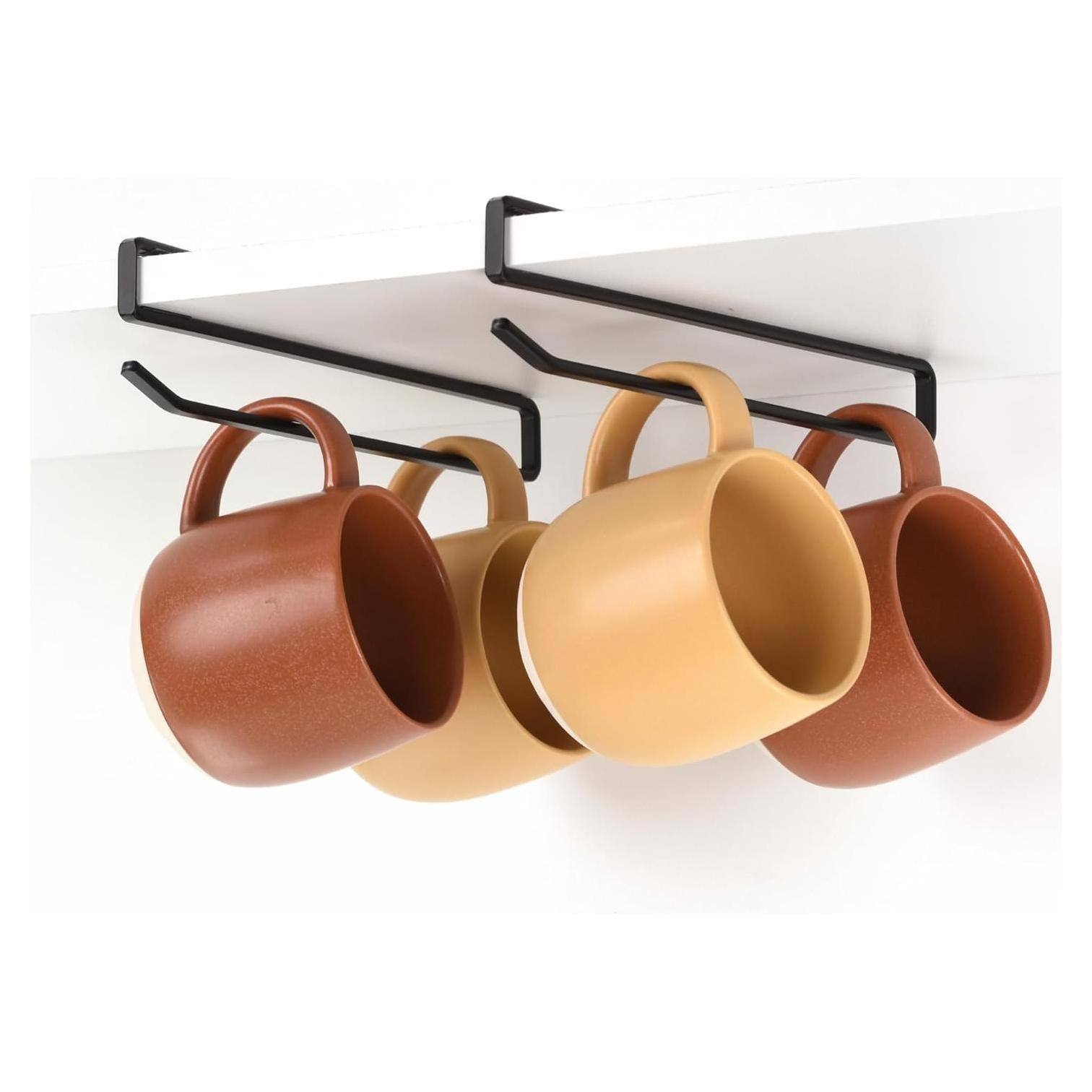 Soporte para Tazas de Café xympo - 2 Ganchos, Acero Negro