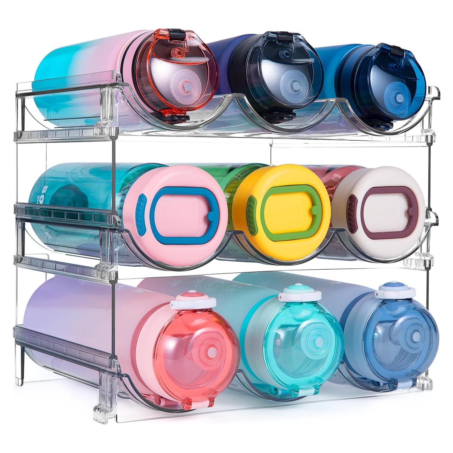 Organizador de Botellas de Agua Spospo, 3 Paquetes Apilables