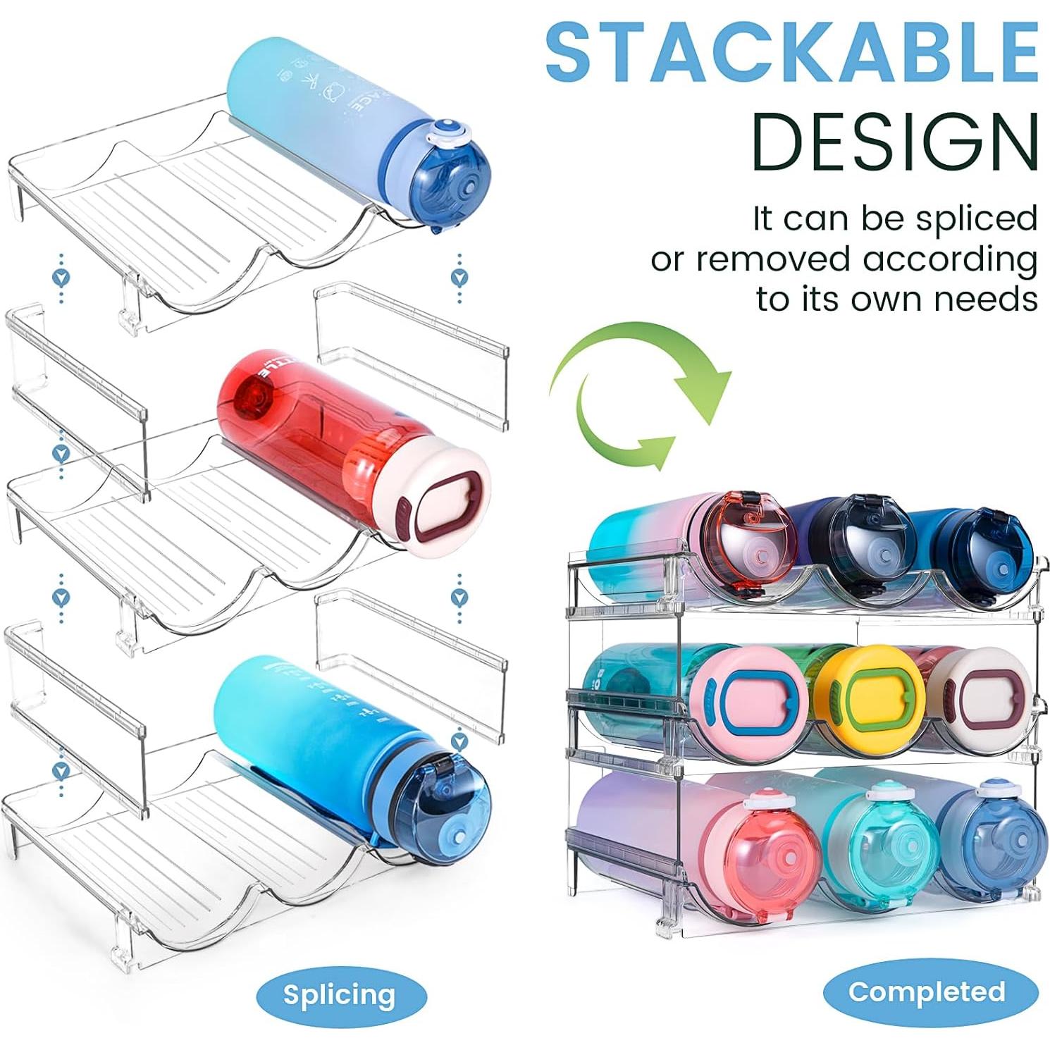 Organizador de Botellas de Agua Spospo, 3 Paquetes Apilables