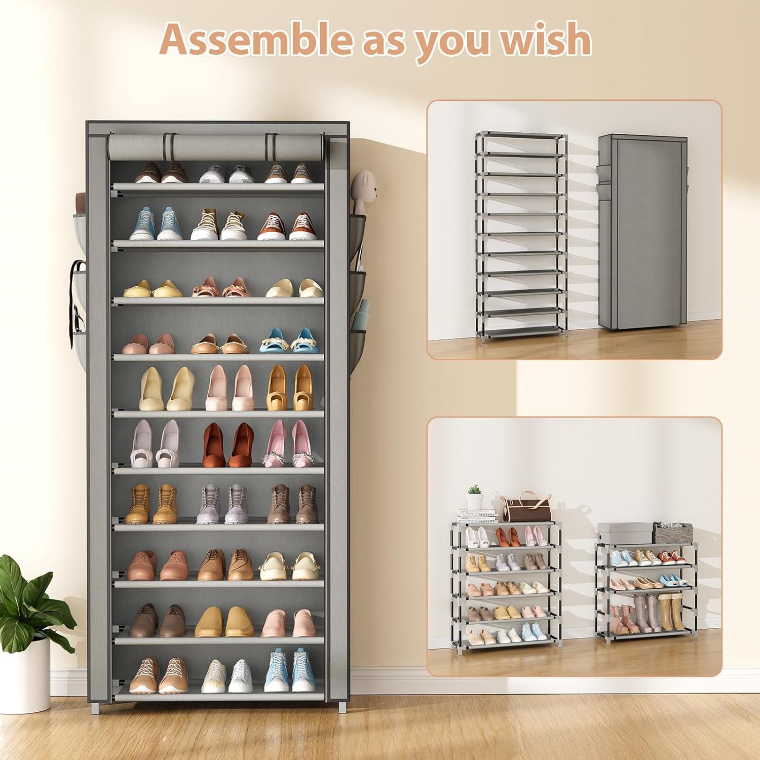 Organizador de Zapatos Vertical VTRIN 10 Niveles Gris