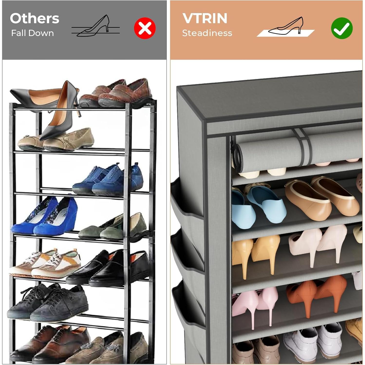 Organizador de Zapatos Vertical VTRIN 10 Niveles Gris