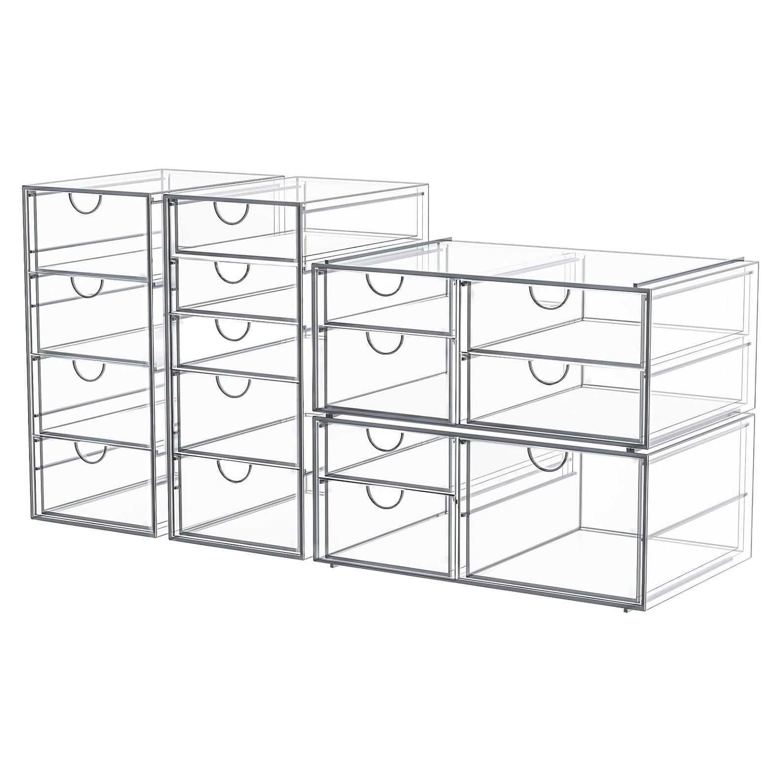 Organizador de Maquillaje Caktraie 16 Cajones Acrílico Transparente