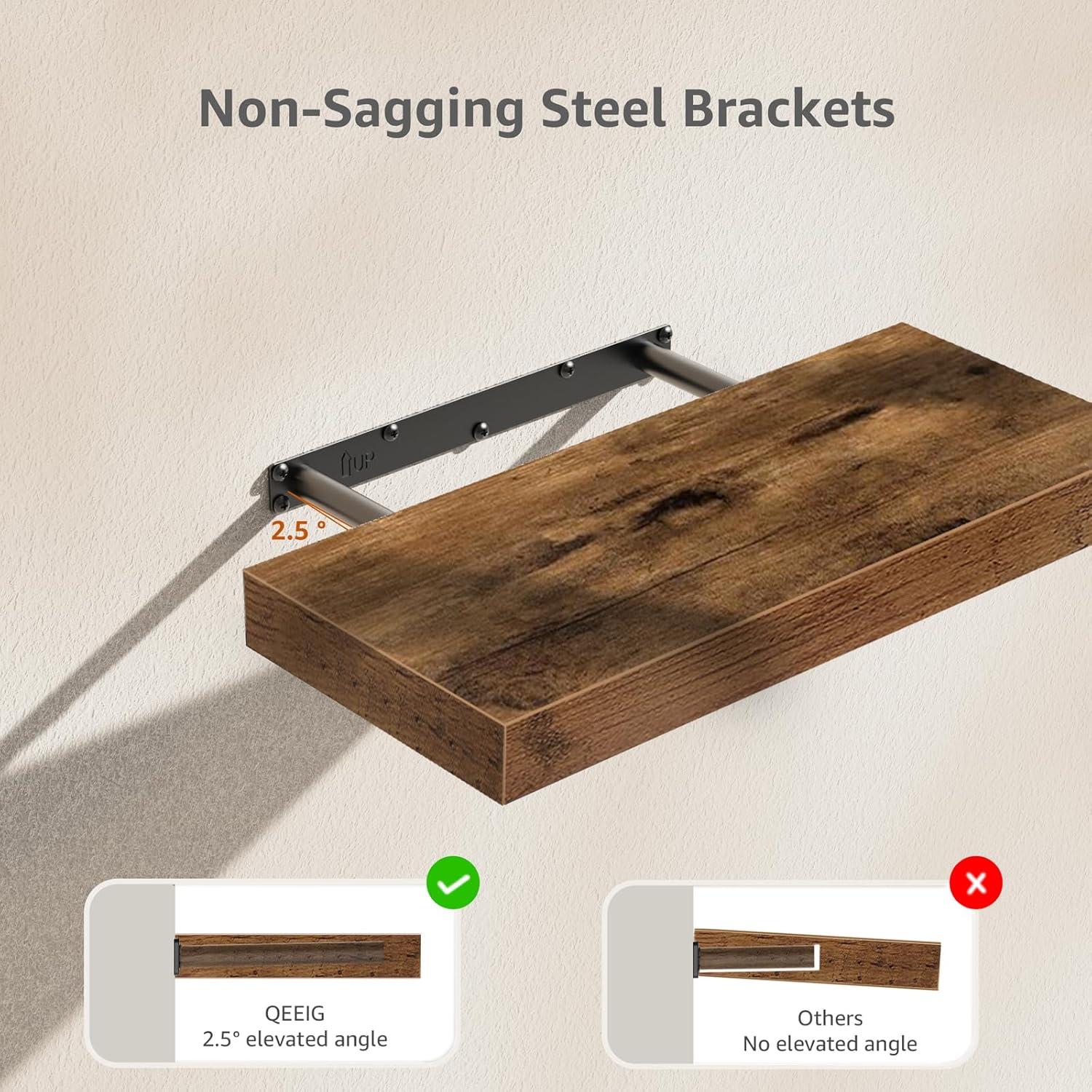 Estantes de baño QEEIG sobre inodoro, 3 piezas, marrón rústico