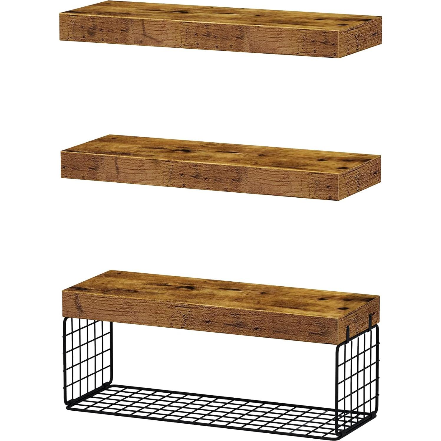 Estantes de baño QEEIG sobre inodoro, 3 piezas, marrón rústico