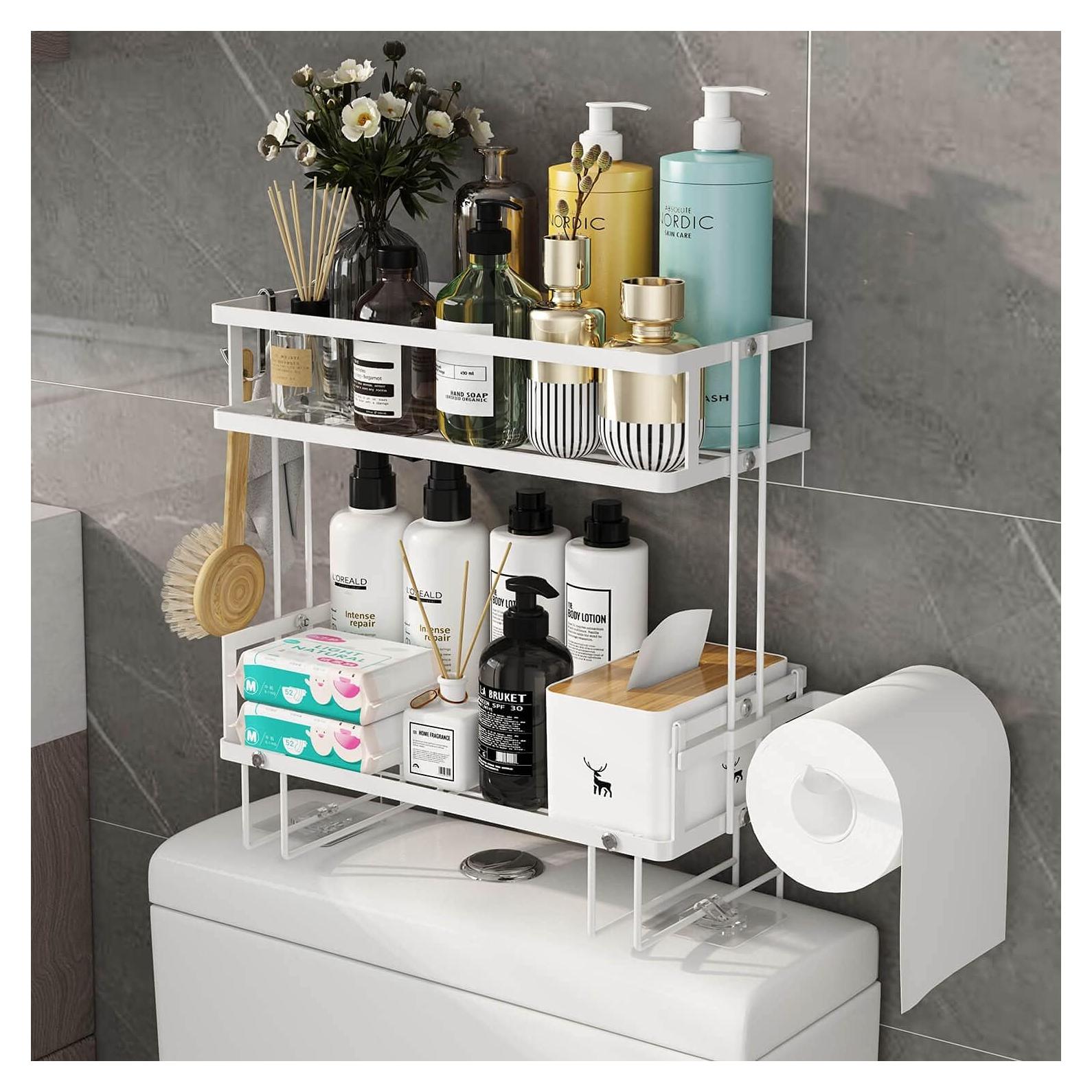 Organizador de Baño Godboat 2 Niveles Blanco - Estante Flotante