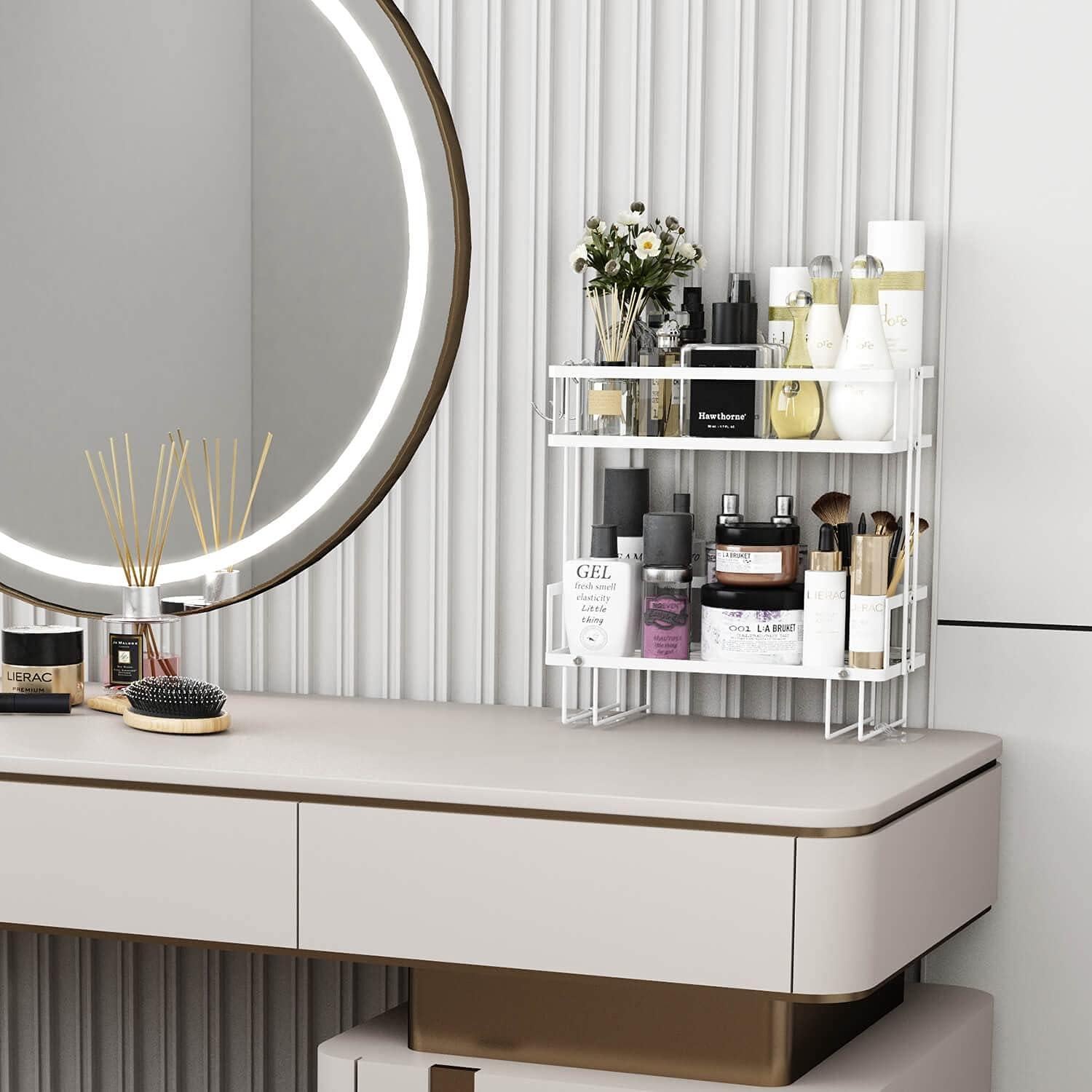 Organizador de Baño Godboat 2 Niveles Blanco - Estante Flotante