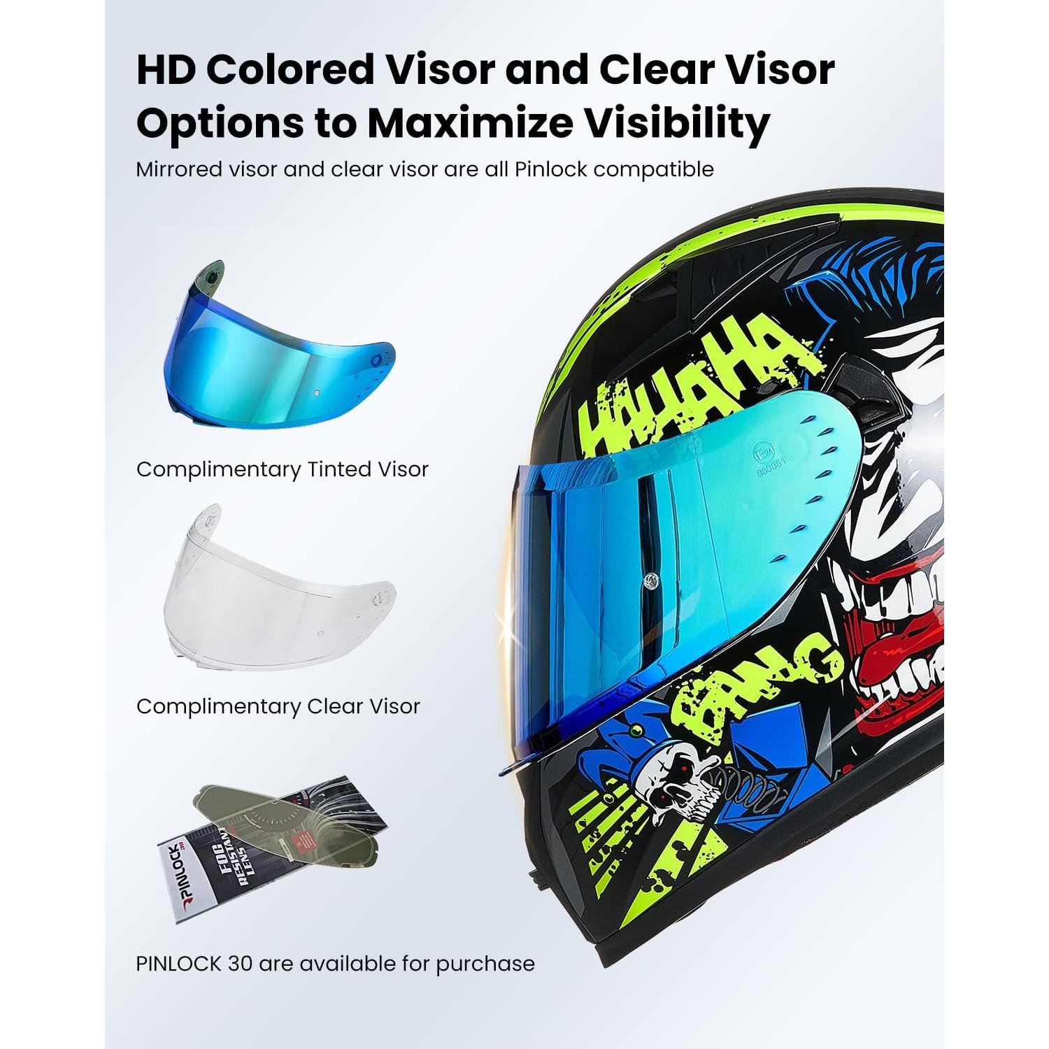 Casco de Motocicleta ILM Z501 Amarillo Sorpresa XX-Large