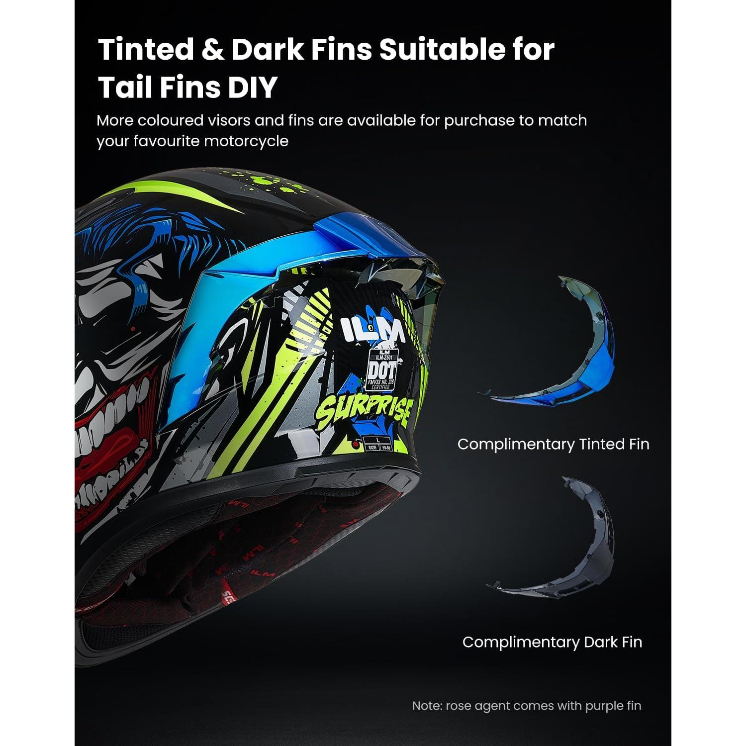 Casco de Motocicleta ILM Z501 Amarillo Sorpresa XX-Large