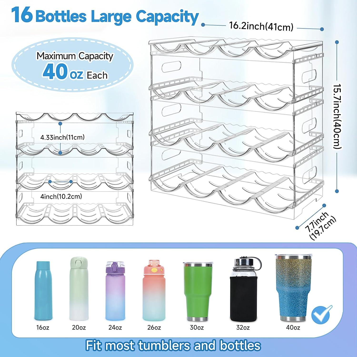 Organizador de Botellas de Agua Amaoot 16 Botellas Apilable