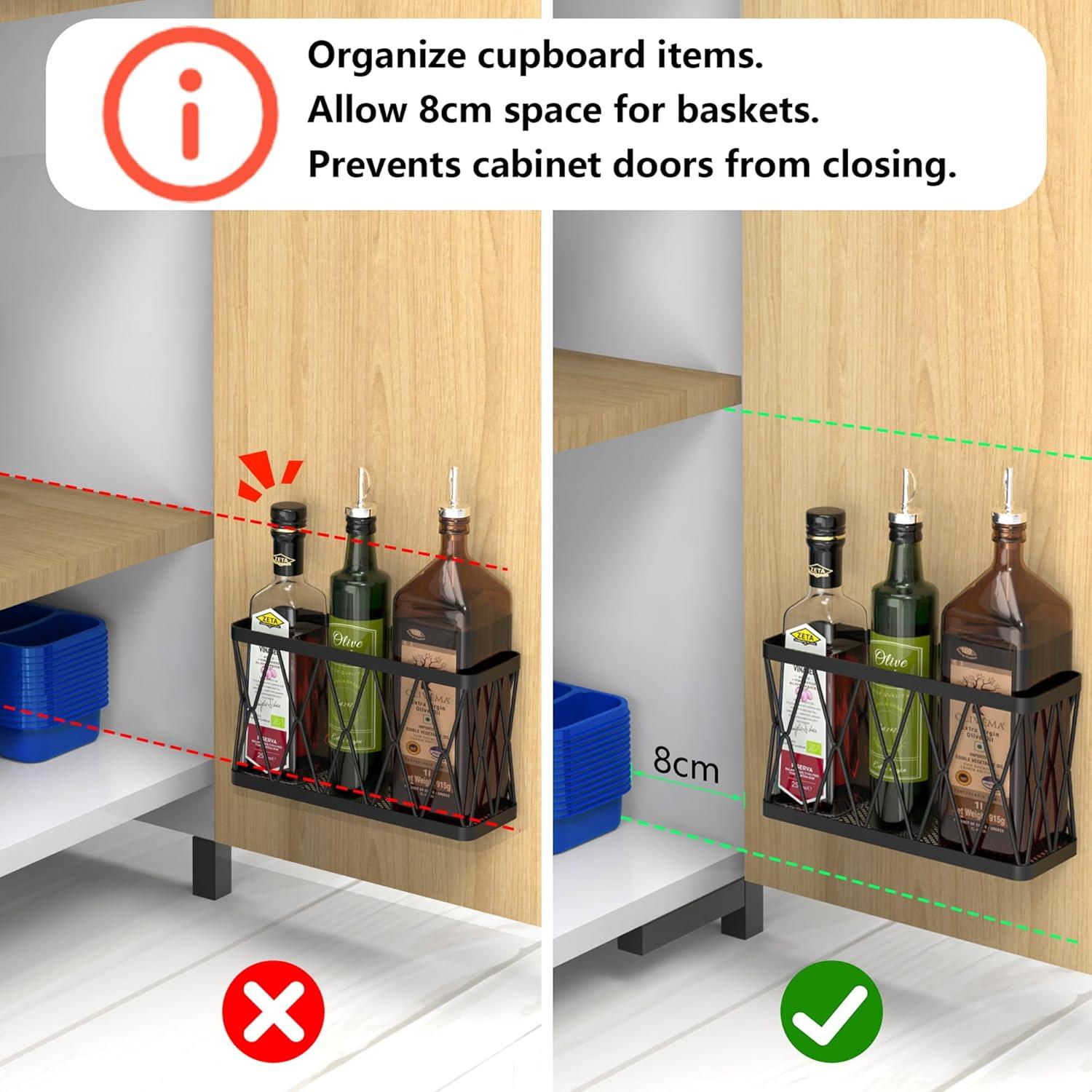 Organizador de Gabinete YIGII 3 Paquetes Negro - Soporte Tapa Tupperware