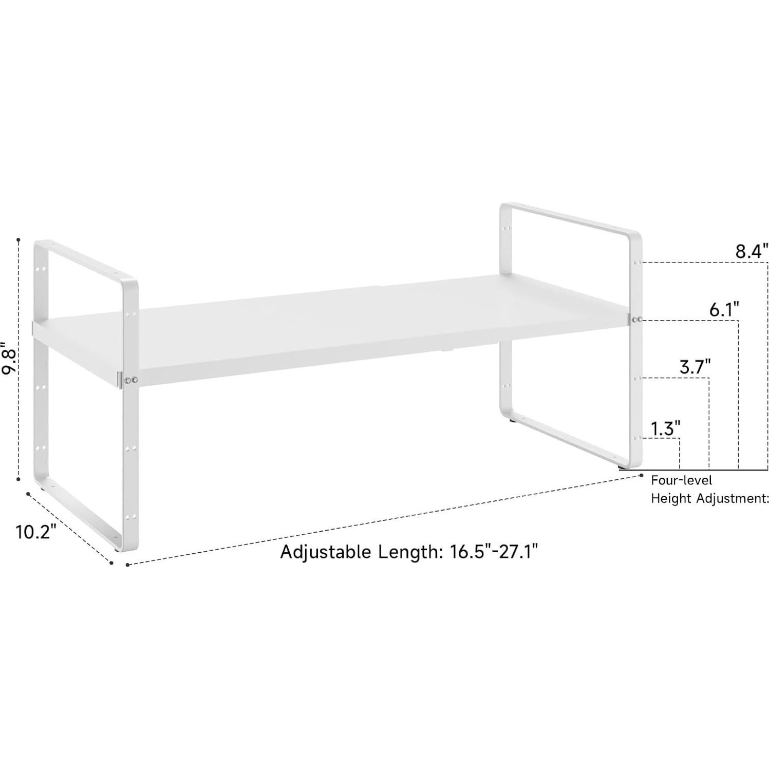 Estante Organizador Expandible TAIHEIS 10.2" Ancho Blanco