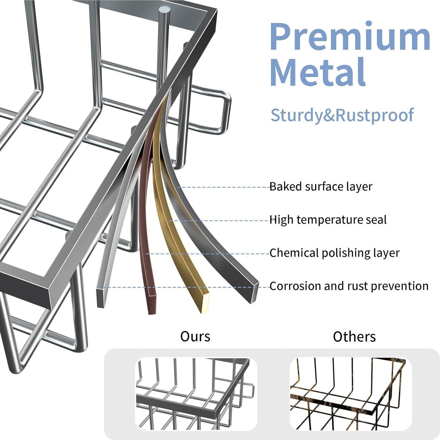 Organizador Bajo Fregadero Saydear 2 Niveles Ajustable Metal Gris