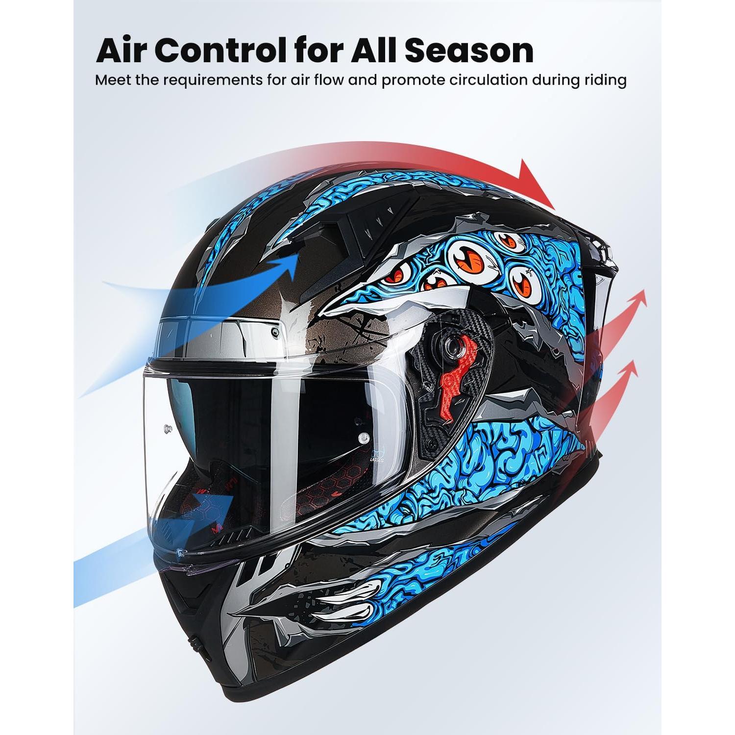 Casco de Motocicleta ILM Z501 Manta Azul Mediano