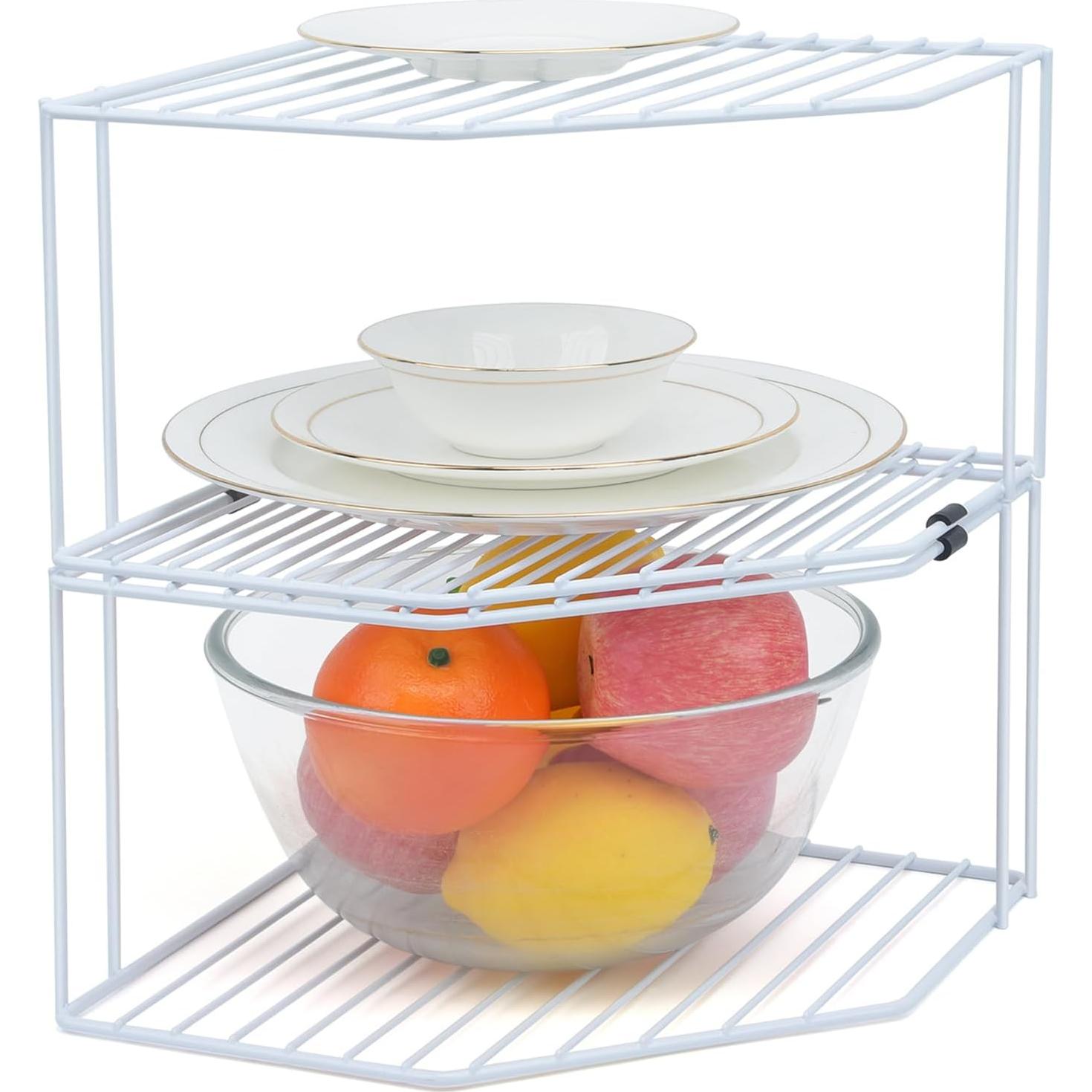 Estante Organizador de Esquina AKAZA 2 Niveles Blanco 24.9x24.9cm