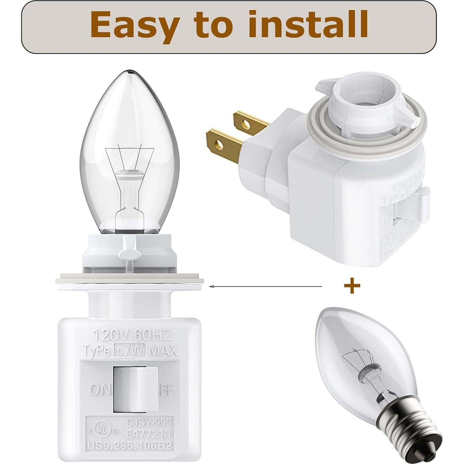 Luz Nocturna Enchufable Vartelen E12 Ajustable 15W Blanco