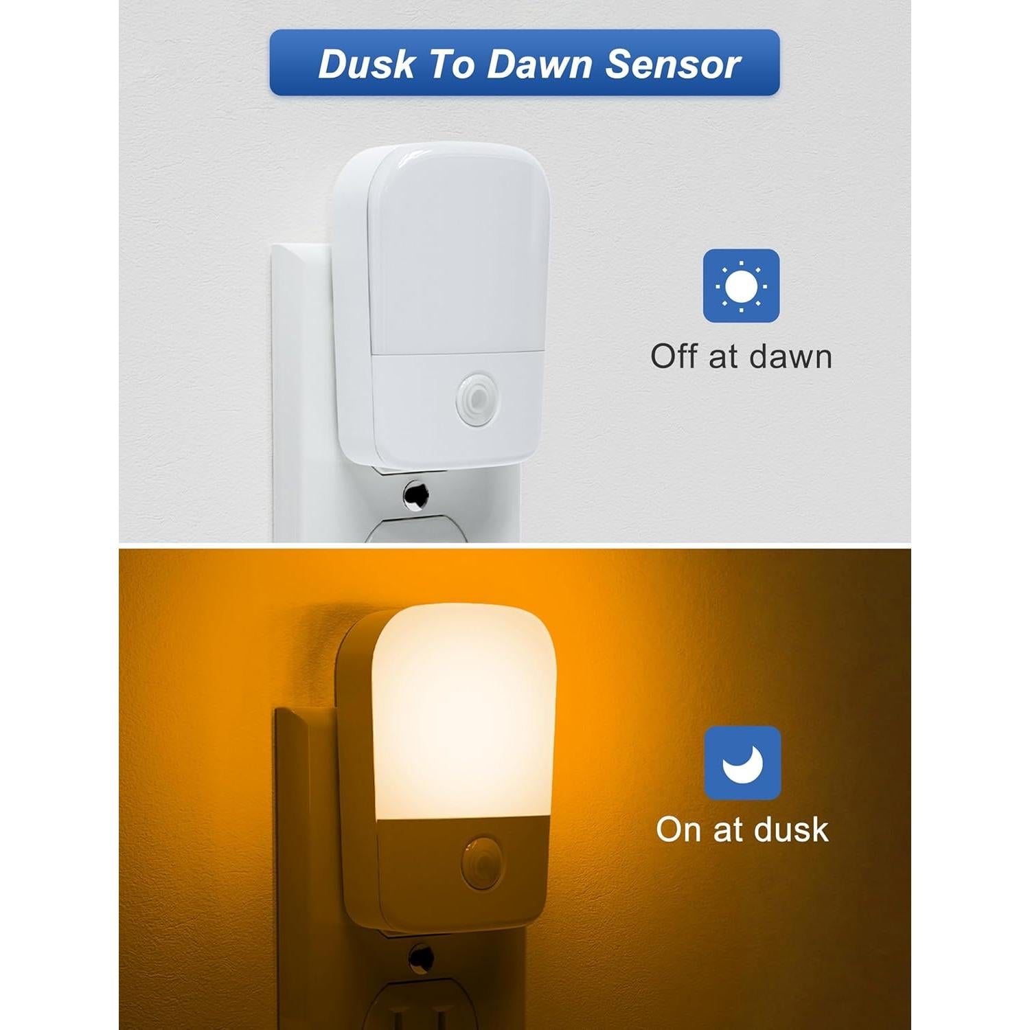 Luces Nocturnas LED Xing TP Ámbar con Sensor Crepúsculo, 2 Pzs