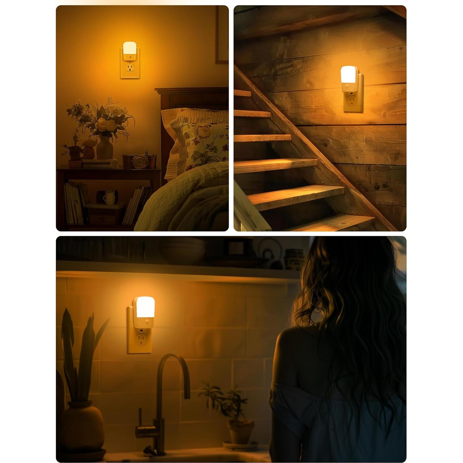 Luces Nocturnas LED Xing TP Ámbar con Sensor Crepúsculo, 2 Pzs