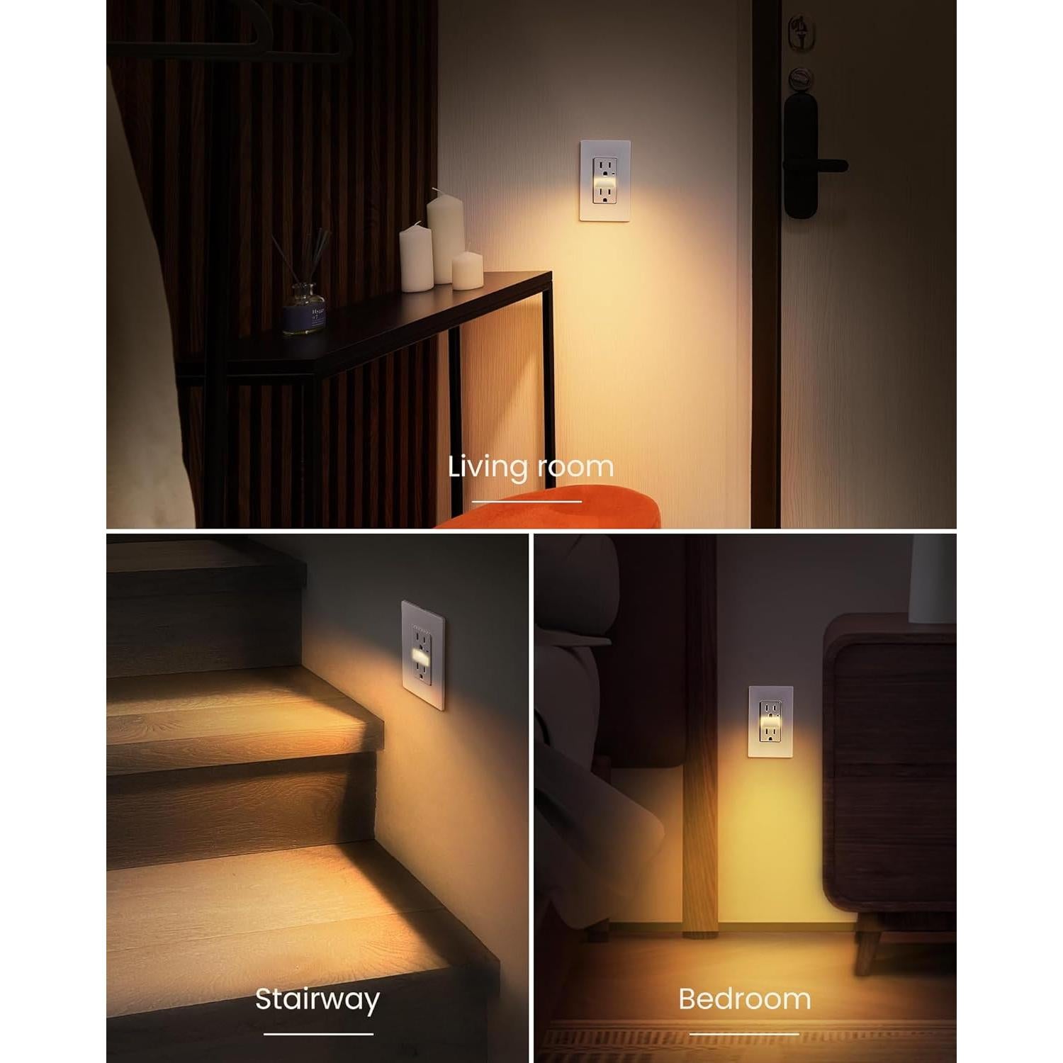 Enchufe SURAIELEC 15A con Luz Nocturna LED 3000K - Paquete de 5