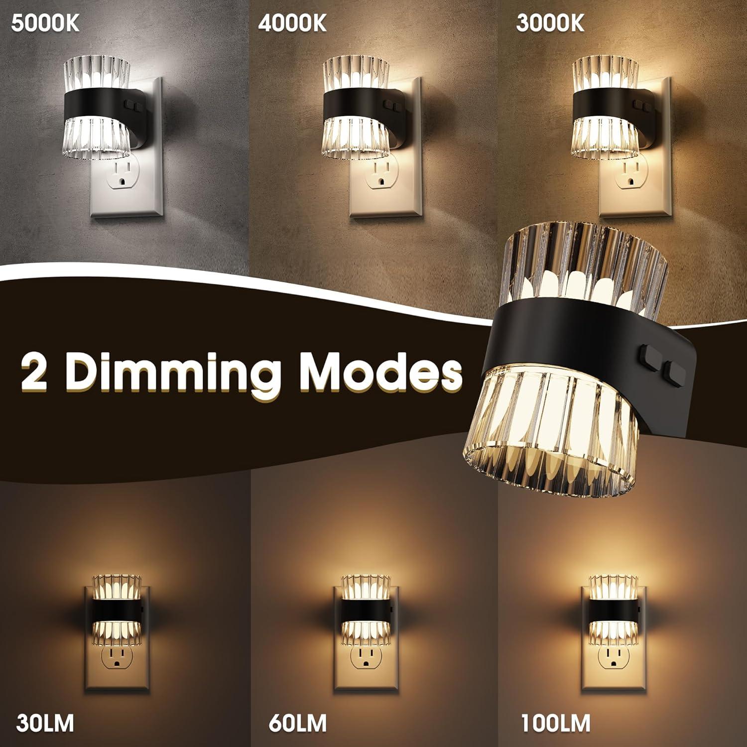 Luz Nocturna LED Briignite 2 Piezas con Sensor y Brillo Ajustable