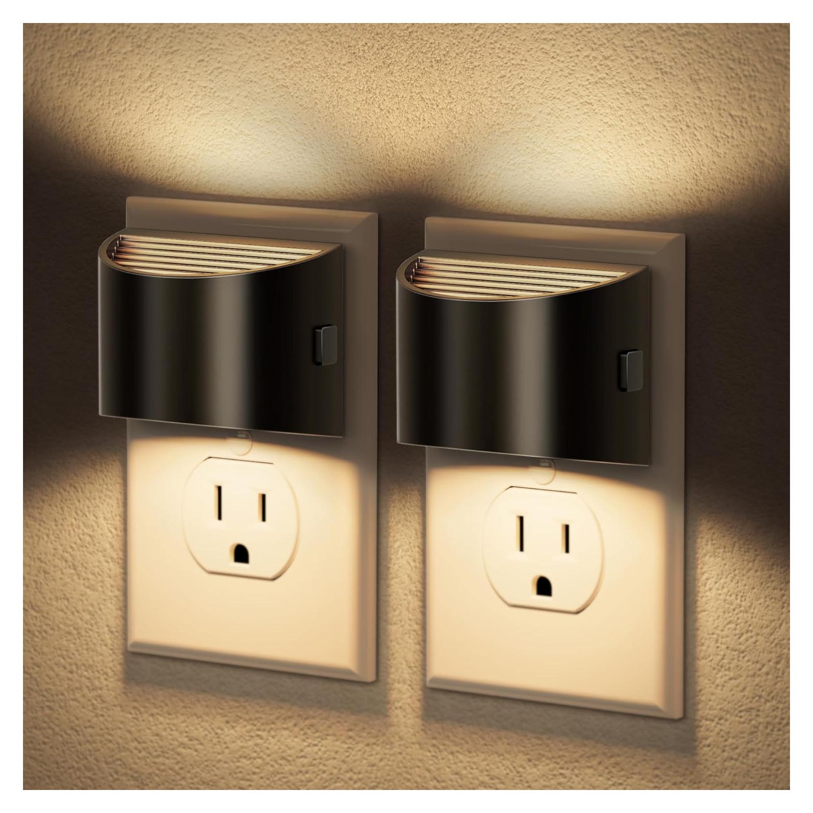 Luz Nocturna LED JandCase, 2 Piezas, Brillo Ajustable 3000K