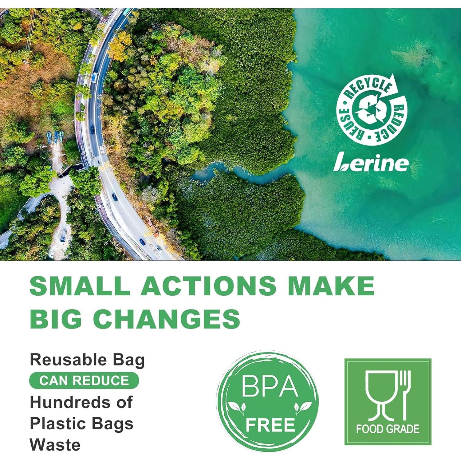 Bolsas Reutilizables Lerine 10 Piezas 3 Galones Sin BPA